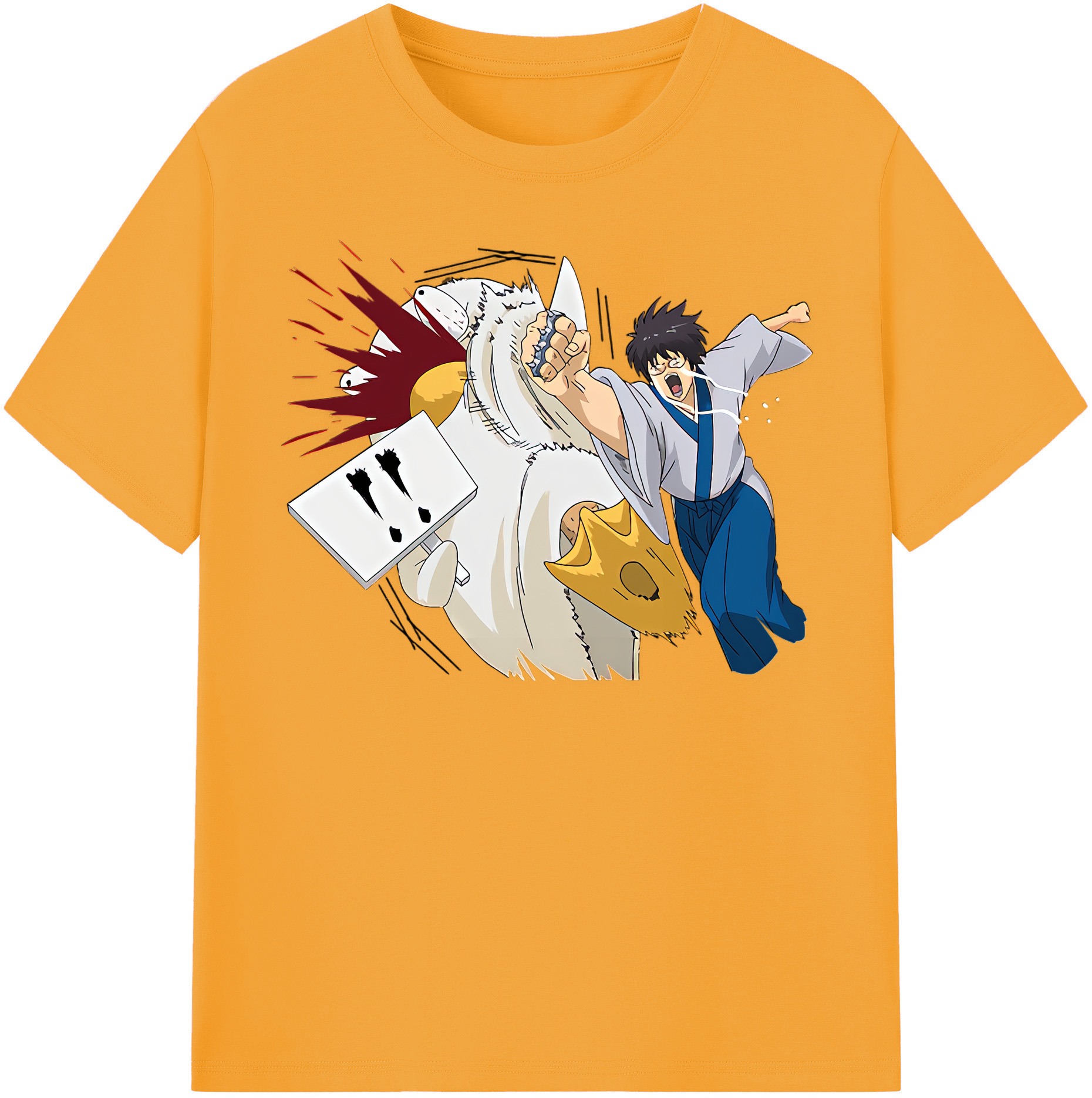 （画像用） ぎんたま 坂田銀時（さかたぎんとき） 神楽 志村新八（しむら しんぱち） GINTAMA Sakata Gintoki Kagura Shimura Shinpachi 綿100％半袖Tシャツ（フロントプリント）