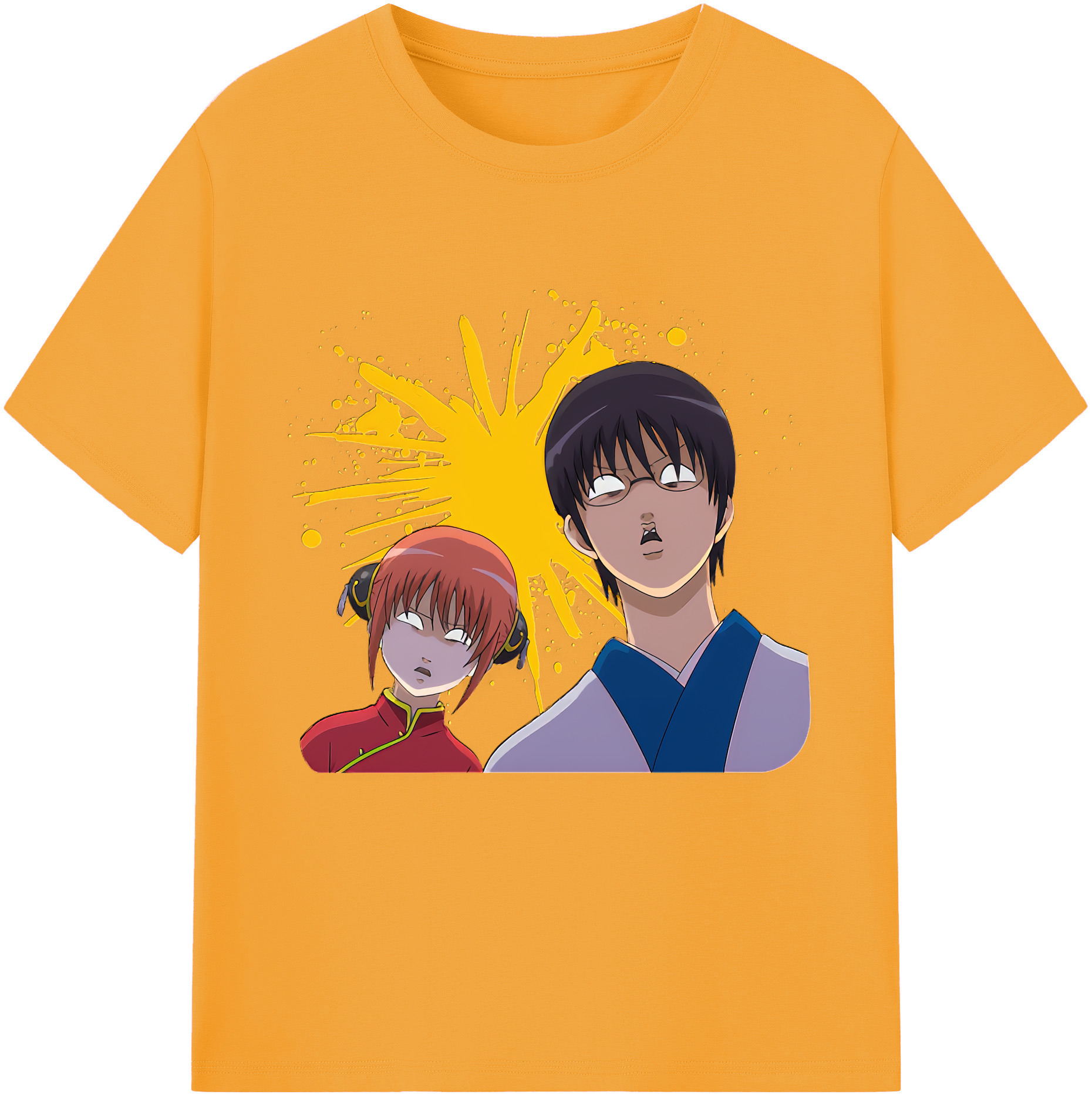 （画像用） ぎんたま 坂田銀時（さかたぎんとき） 神楽 志村新八（しむら しんぱち） GINTAMA Sakata Gintoki Kagura Shimura Shinpachi 綿100％半袖Tシャツ（フロントプリント）