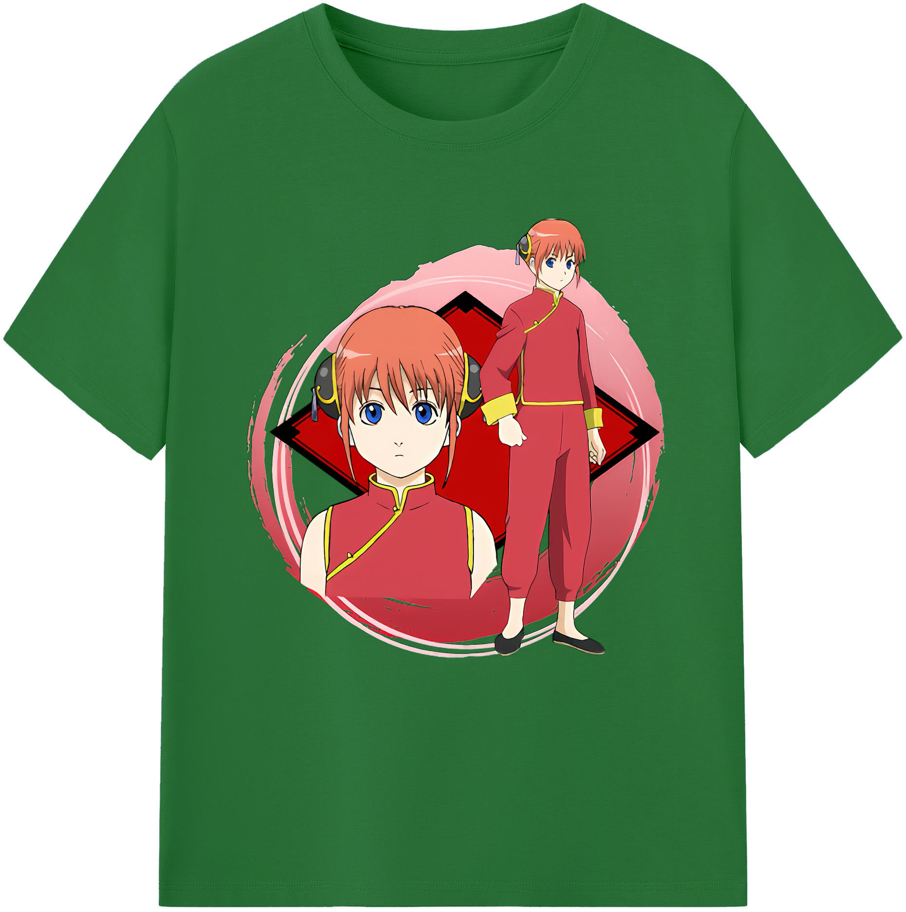 （画像用） ぎんたま 坂田銀時（さかたぎんとき） 神楽 志村新八（しむら しんぱち） GINTAMA Sakata Gintoki Kagura Shimura Shinpachi 綿100％半袖Tシャツ（フロントプリント）
