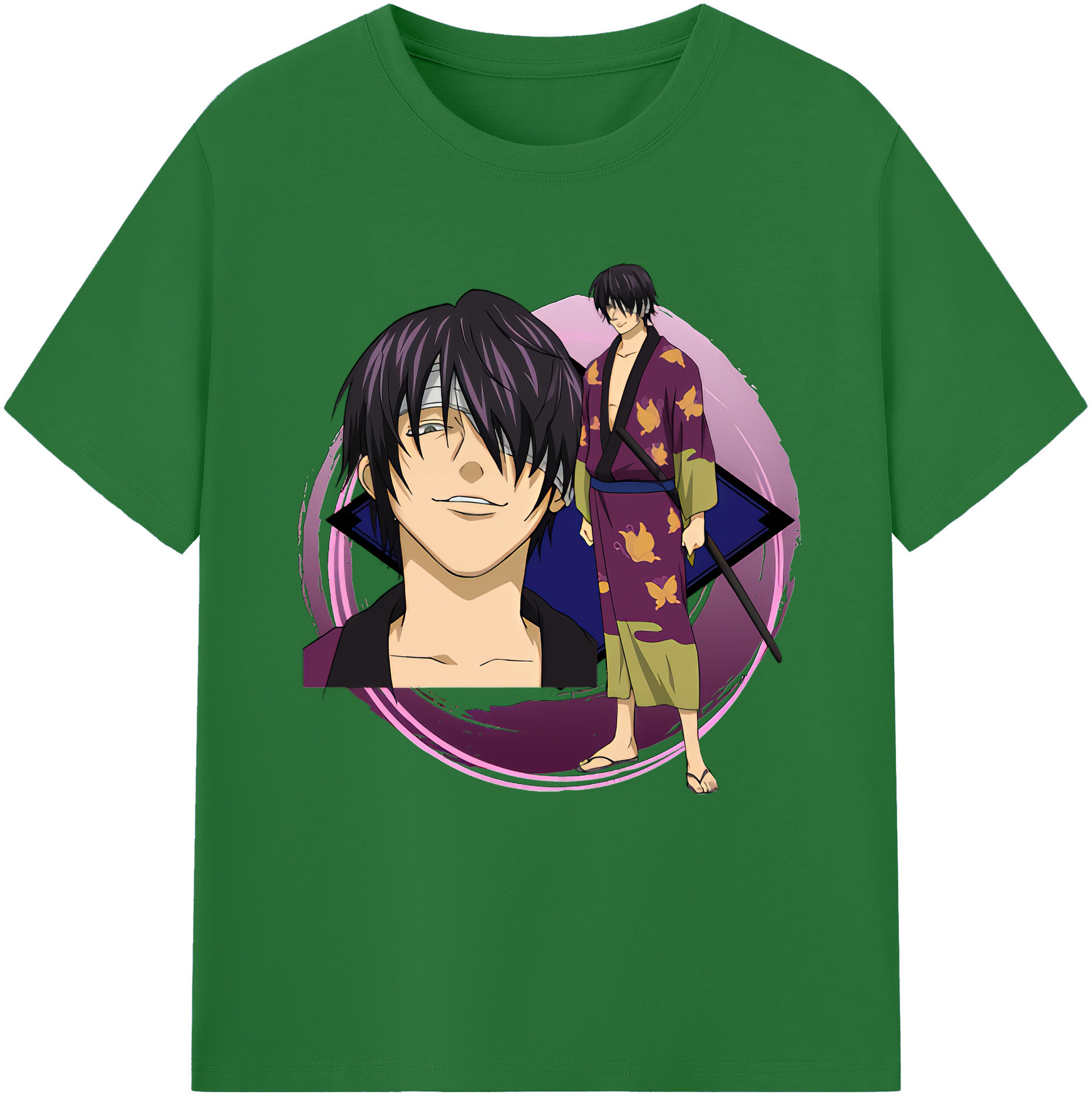 （画像用） ぎんたま 坂田銀時（さかたぎんとき） 神楽 志村新八（しむら しんぱち） GINTAMA Sakata Gintoki Kagura Shimura Shinpachi 綿100％半袖Tシャツ（フロントプリント）