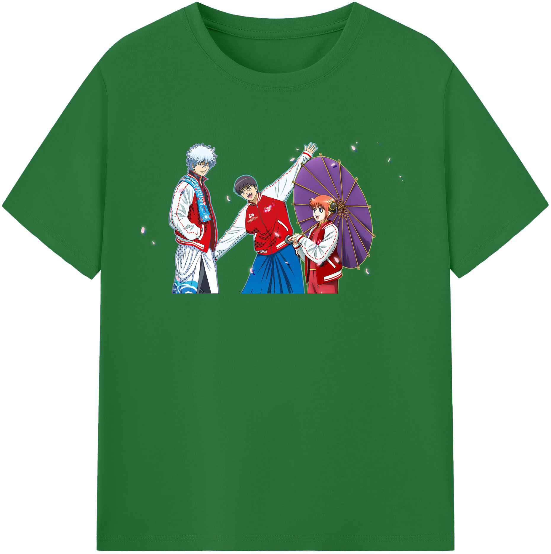 （画像用） ぎんたま 坂田銀時（さかたぎんとき） 神楽 志村新八（しむら しんぱち） GINTAMA Sakata Gintoki Kagura Shimura Shinpachi 綿100％半袖Tシャツ（フロントプリント）