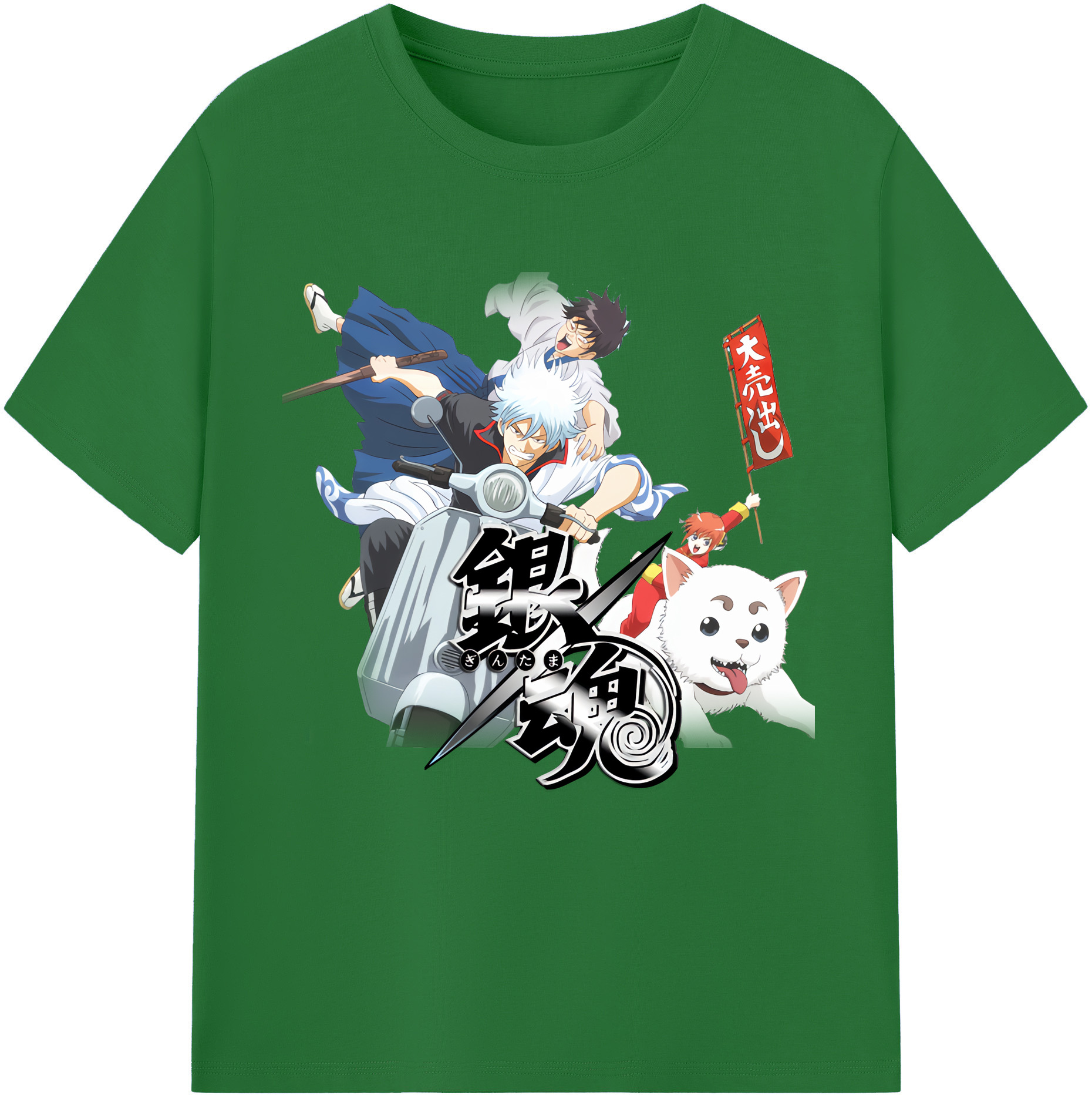 （画像用） ぎんたま 坂田銀時（さかたぎんとき） 神楽 志村新八（しむら しんぱち） GINTAMA Sakata Gintoki Kagura Shimura Shinpachi 綿100％半袖Tシャツ（フロントプリント）