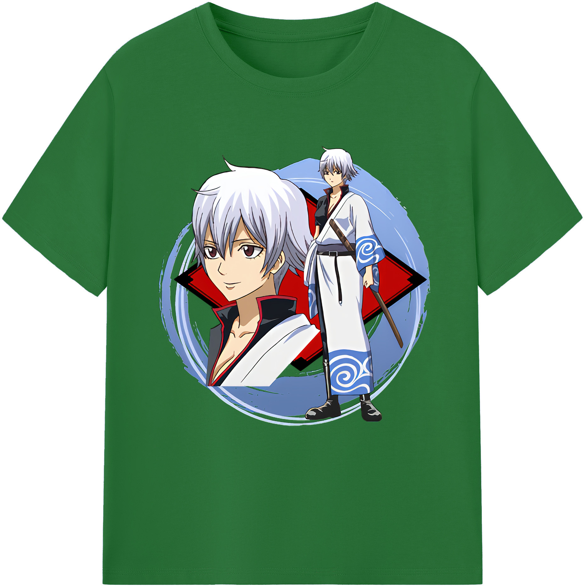 （画像用） ぎんたま 坂田銀時（さかたぎんとき） 神楽 志村新八（しむら しんぱち） GINTAMA Sakata Gintoki Kagura Shimura Shinpachi 綿100％半袖Tシャツ（フロントプリント）