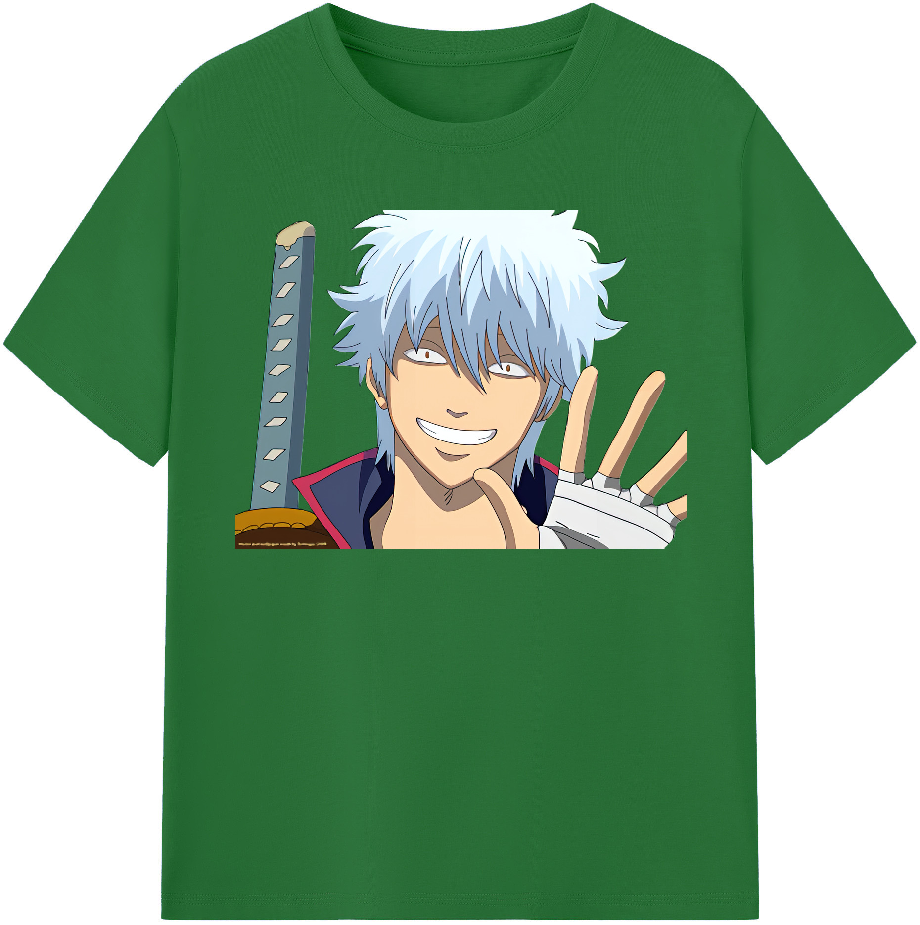 （画像用） ぎんたま 坂田銀時（さかたぎんとき） 神楽 志村新八（しむら しんぱち） GINTAMA Sakata Gintoki Kagura Shimura Shinpachi 綿100％半袖Tシャツ（フロントプリント）