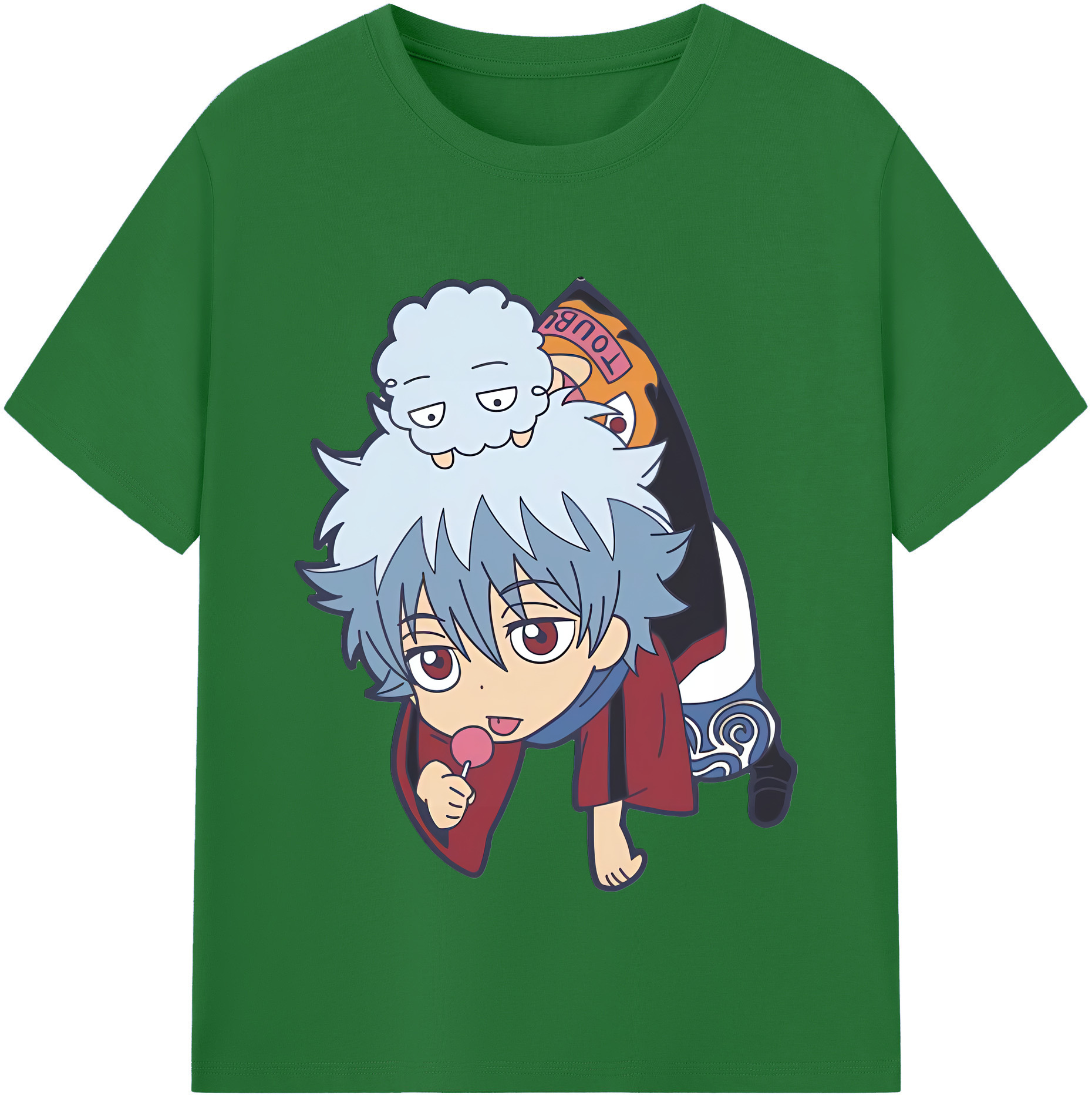 （画像用） ぎんたま 坂田銀時（さかたぎんとき） 神楽 志村新八（しむら しんぱち） GINTAMA Sakata Gintoki Kagura Shimura Shinpachi 綿100％半袖Tシャツ（フロントプリント）