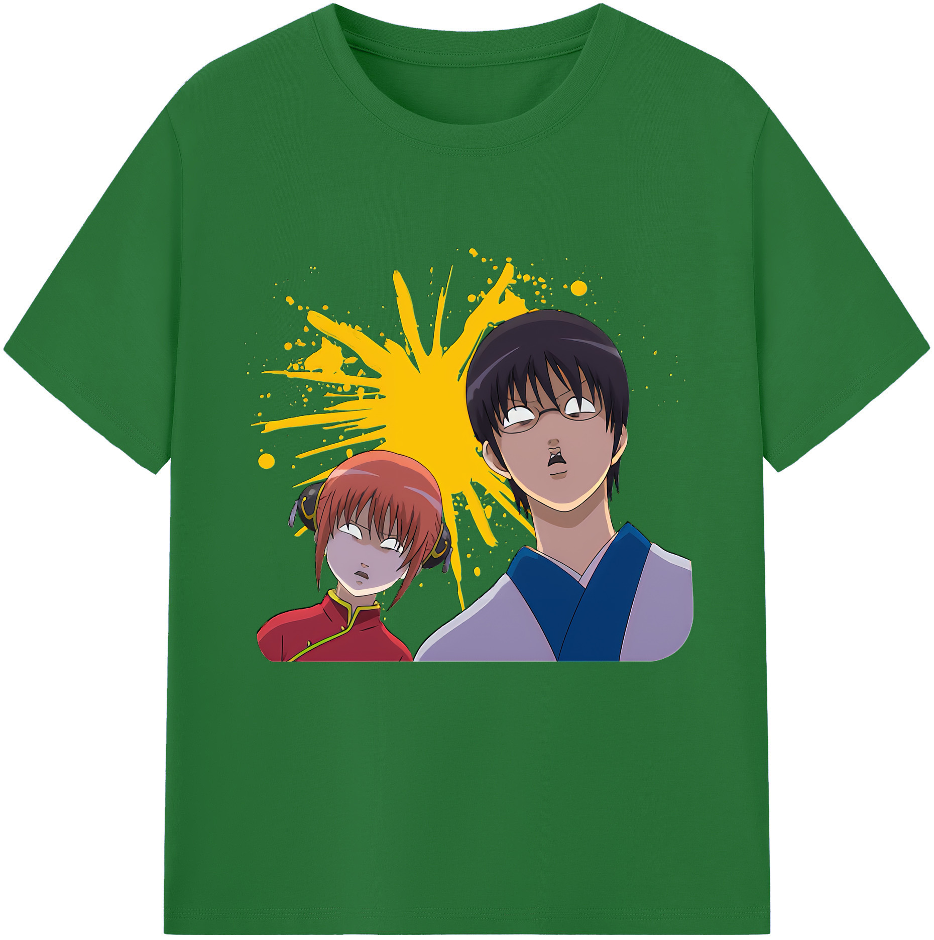 （画像用） ぎんたま 坂田銀時（さかたぎんとき） 神楽 志村新八（しむら しんぱち） GINTAMA Sakata Gintoki Kagura Shimura Shinpachi 綿100％半袖Tシャツ（フロントプリント）