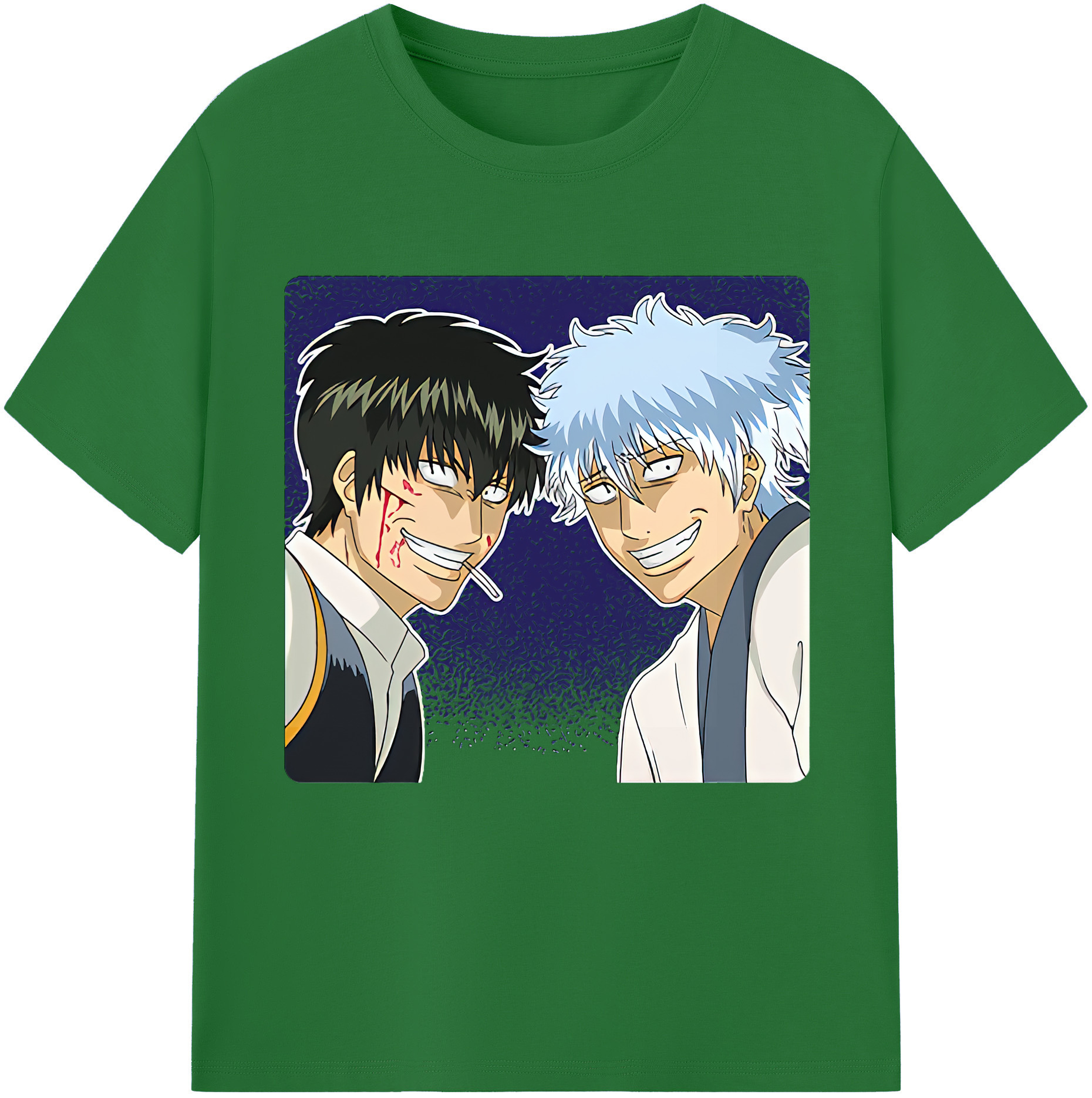 （画像用） ぎんたま 坂田銀時（さかたぎんとき） 神楽 志村新八（しむら しんぱち） GINTAMA Sakata Gintoki Kagura Shimura Shinpachi 綿100％半袖Tシャツ（フロントプリント）