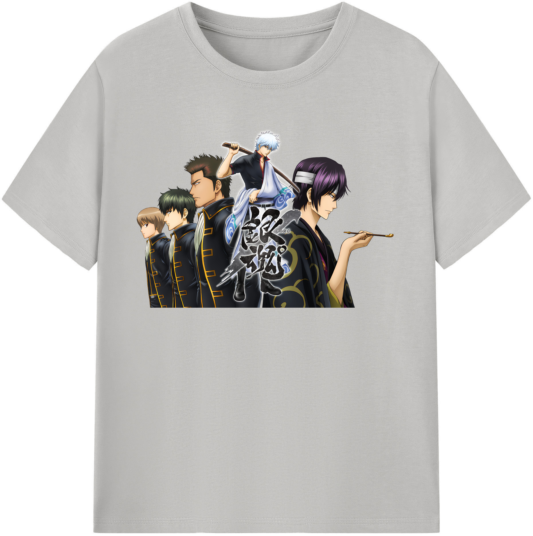 （画像用） ぎんたま 坂田銀時（さかたぎんとき） 神楽 志村新八（しむら しんぱち） GINTAMA Sakata Gintoki Kagura Shimura Shinpachi 綿100％半袖Tシャツ（フロントプリント）