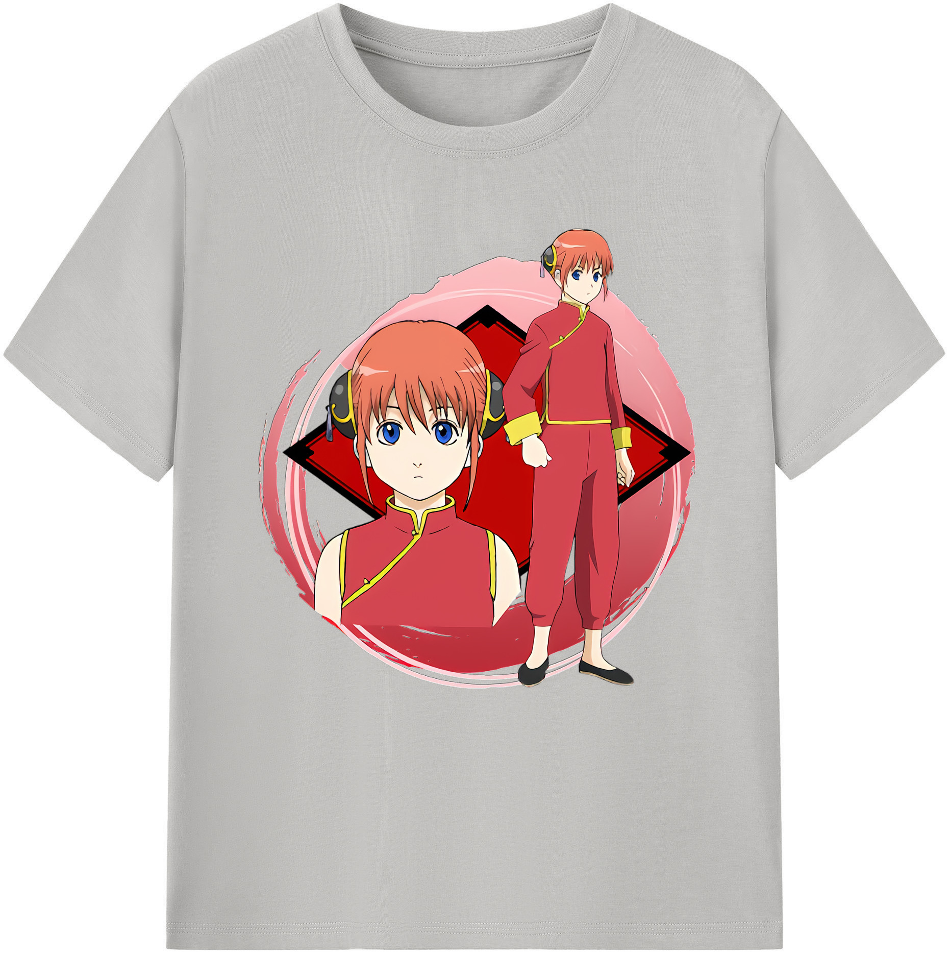 （画像用） ぎんたま 坂田銀時（さかたぎんとき） 神楽 志村新八（しむら しんぱち） GINTAMA Sakata Gintoki Kagura Shimura Shinpachi 綿100％半袖Tシャツ（フロントプリント）