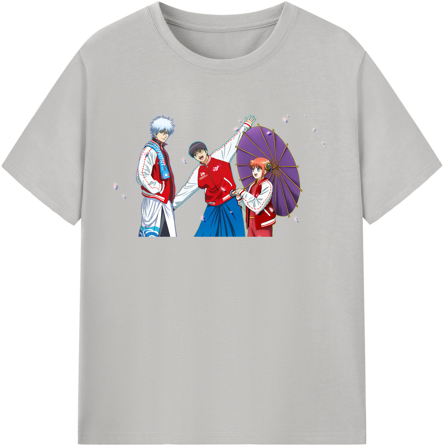 （画像用） ぎんたま 坂田銀時（さかたぎんとき） 神楽 志村新八（しむら しんぱち） GINTAMA Sakata Gintoki Kagura Shimura Shinpachi 綿100％半袖Tシャツ（フロントプリント）