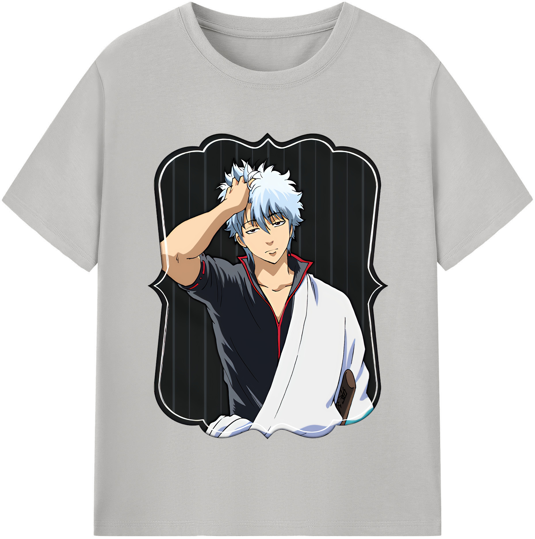（画像用） ぎんたま 坂田銀時（さかたぎんとき） 神楽 志村新八（しむら しんぱち） GINTAMA Sakata Gintoki Kagura Shimura Shinpachi 綿100％半袖Tシャツ（フロントプリント）
