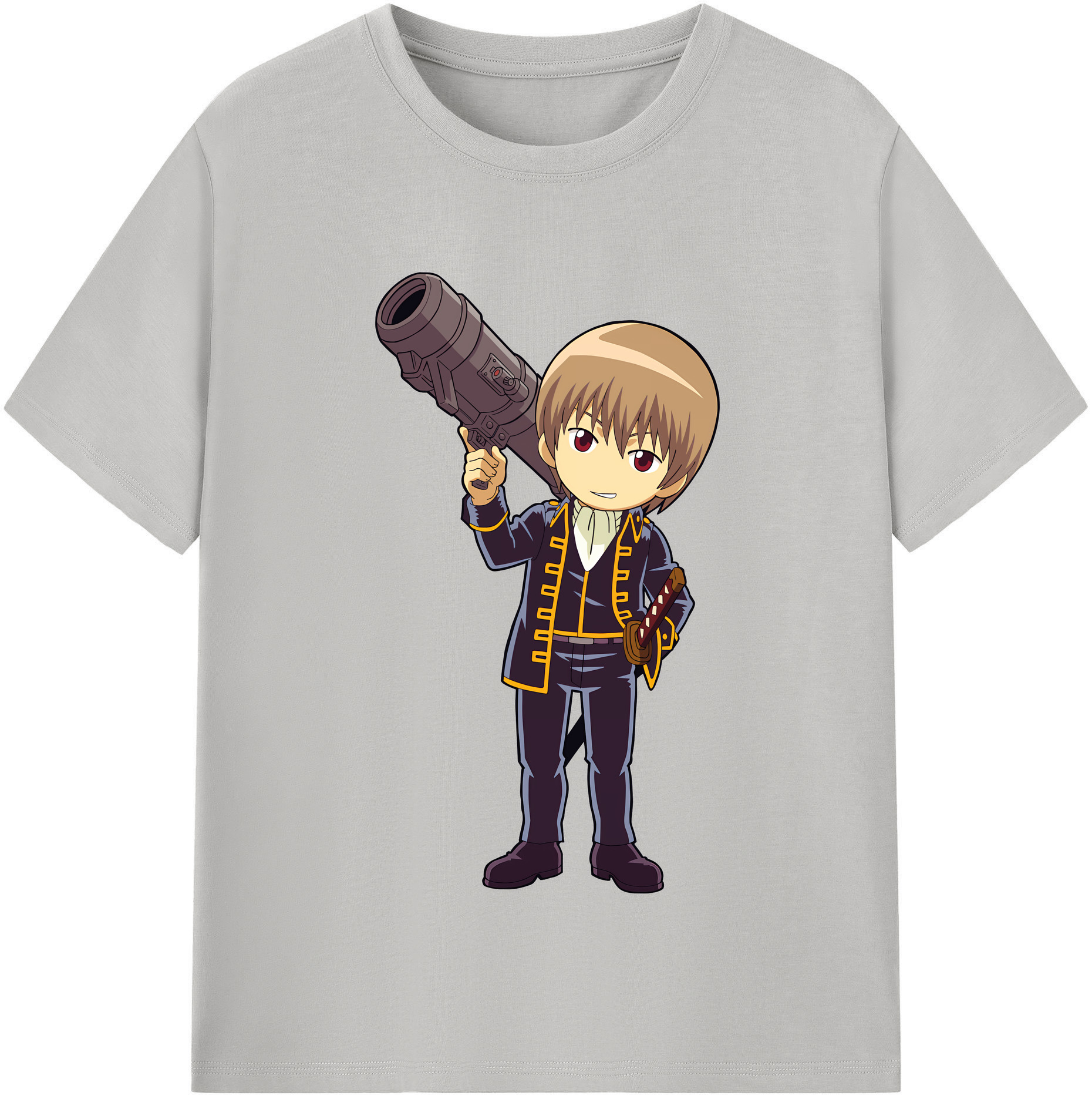 （画像用） ぎんたま 坂田銀時（さかたぎんとき） 神楽 志村新八（しむら しんぱち） GINTAMA Sakata Gintoki Kagura Shimura Shinpachi 綿100％半袖Tシャツ（フロントプリント）