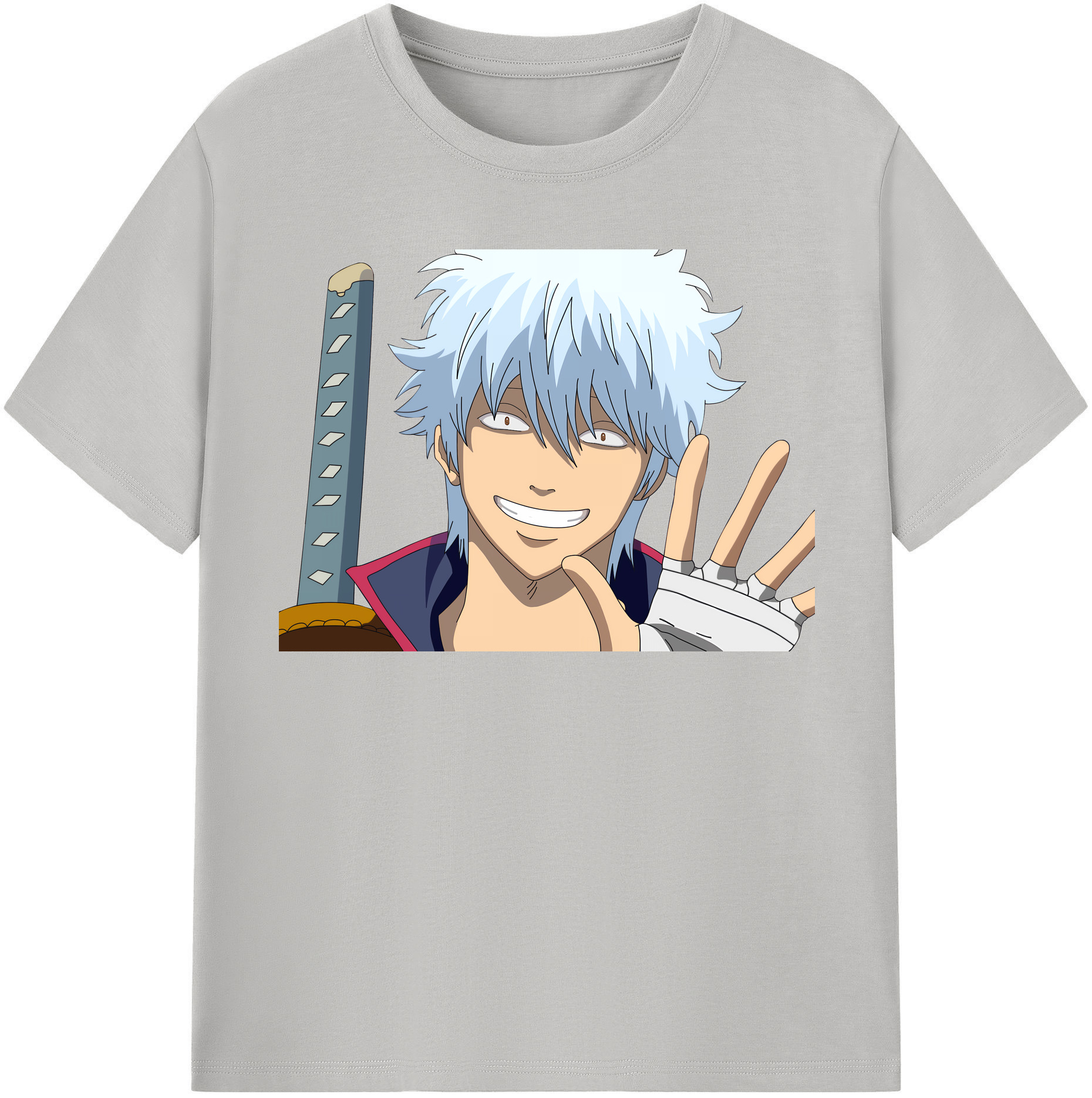 （画像用） ぎんたま 坂田銀時（さかたぎんとき） 神楽 志村新八（しむら しんぱち） GINTAMA Sakata Gintoki Kagura Shimura Shinpachi 綿100％半袖Tシャツ（フロントプリント）