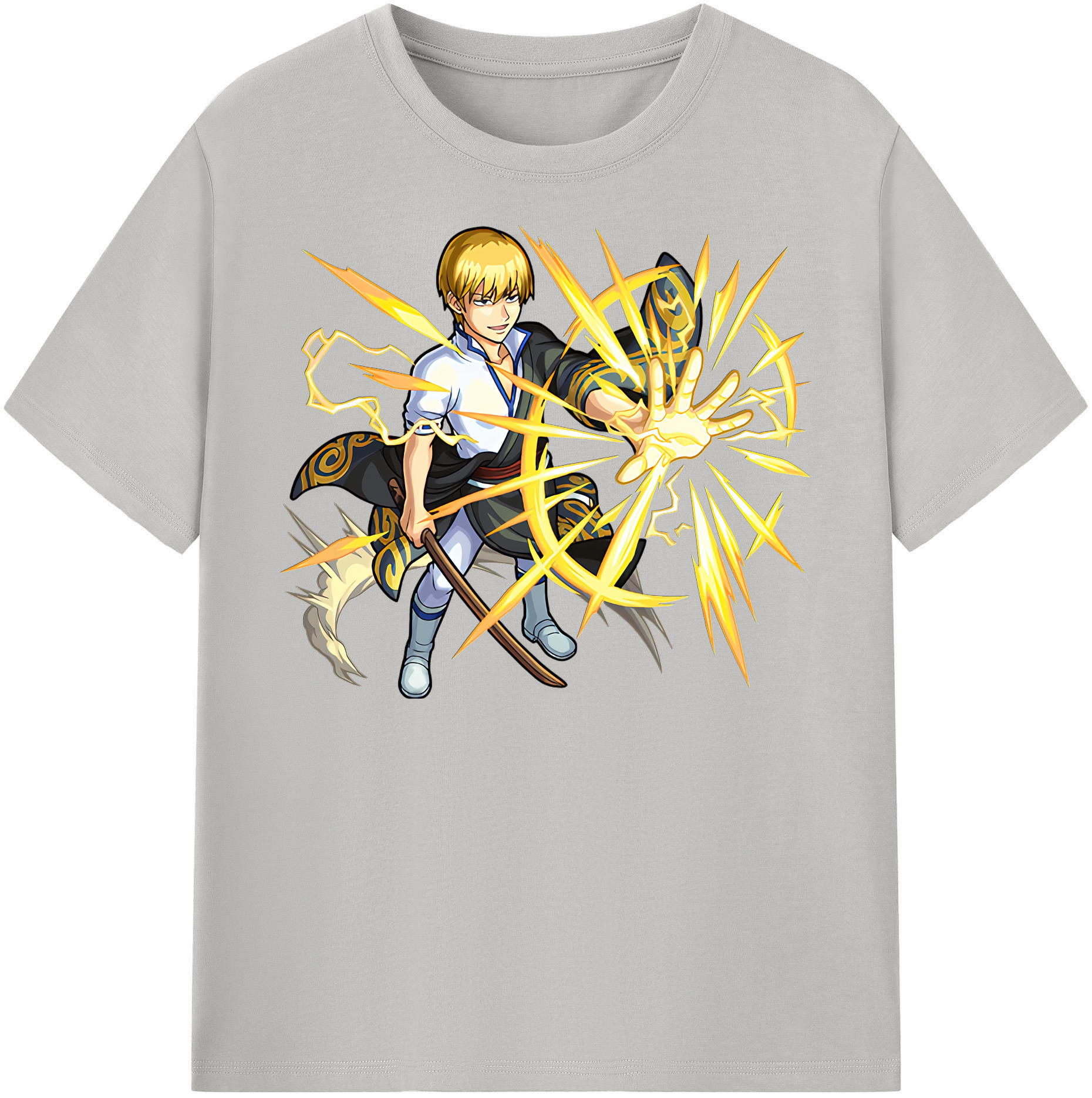 （画像用） ぎんたま 坂田銀時（さかたぎんとき） 神楽 志村新八（しむら しんぱち） GINTAMA Sakata Gintoki Kagura Shimura Shinpachi 綿100％半袖Tシャツ（フロントプリント）