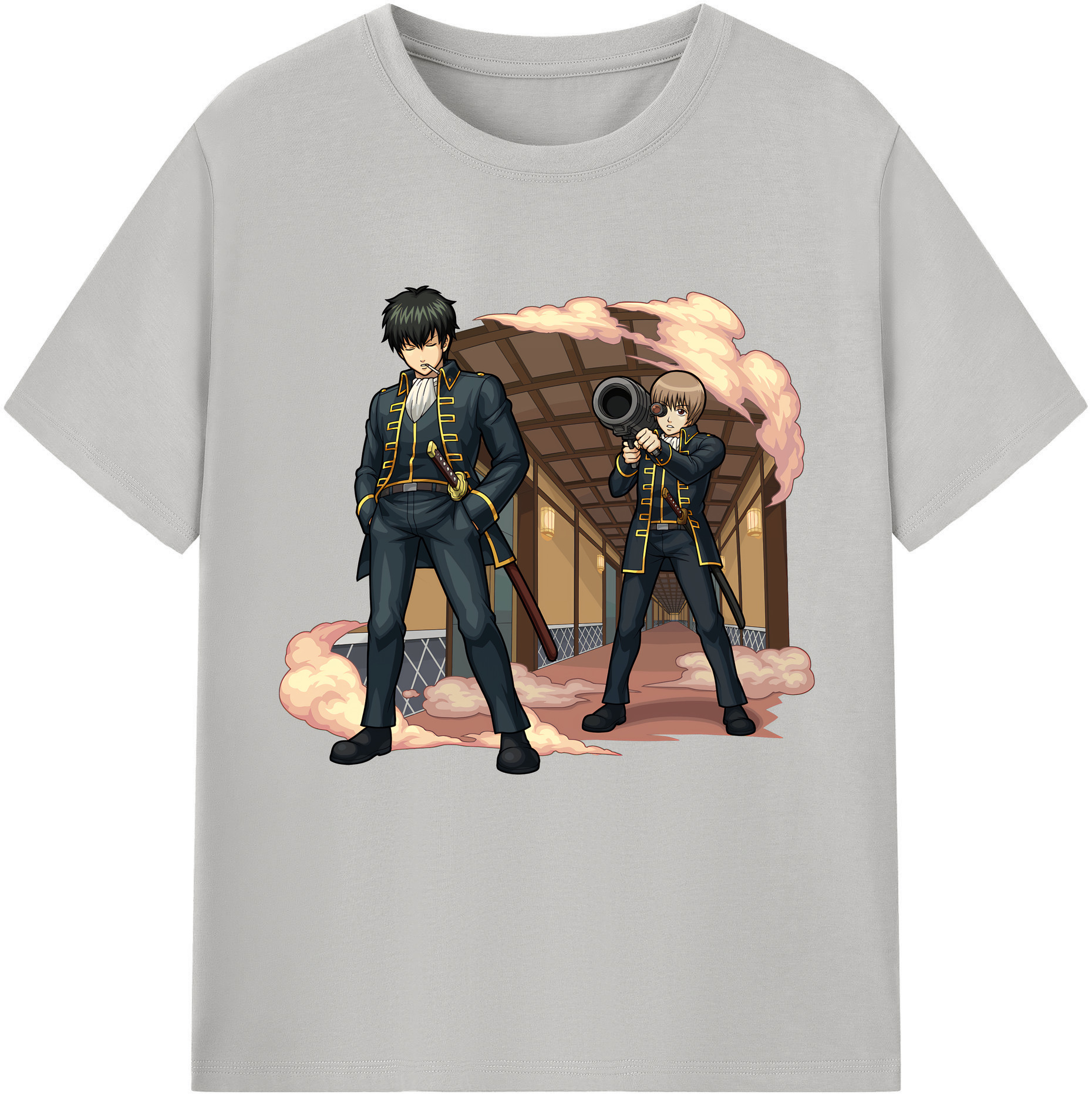 （画像用） ぎんたま 坂田銀時（さかたぎんとき） 神楽 志村新八（しむら しんぱち） GINTAMA Sakata Gintoki Kagura Shimura Shinpachi 綿100％半袖Tシャツ（フロントプリント）