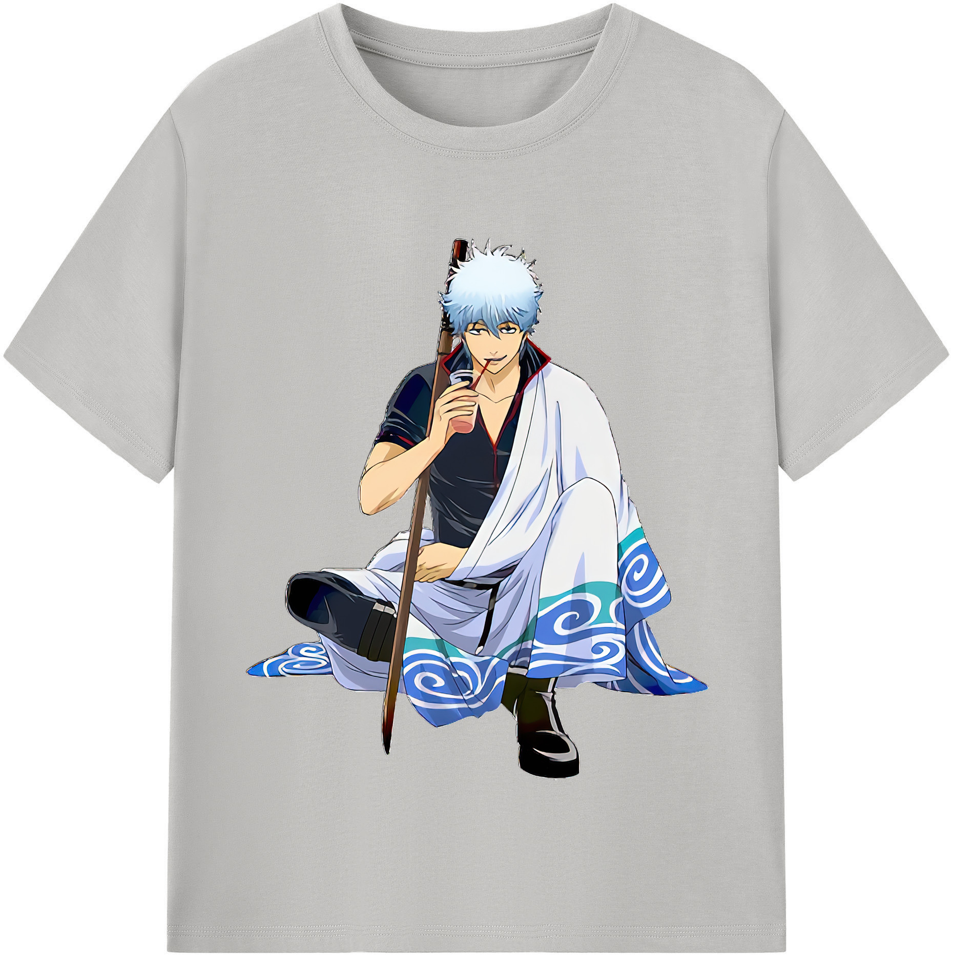 （画像用） ぎんたま 坂田銀時（さかたぎんとき） 神楽 志村新八（しむら しんぱち） GINTAMA Sakata Gintoki Kagura Shimura Shinpachi 綿100％半袖Tシャツ（フロントプリント）