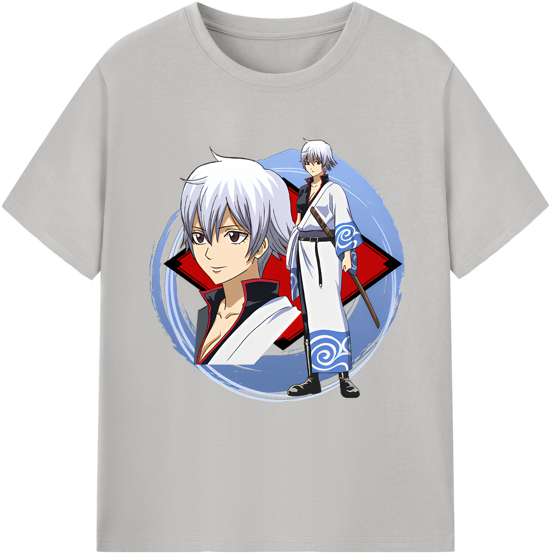 （画像用） ぎんたま 坂田銀時（さかたぎんとき） 神楽 志村新八（しむら しんぱち） GINTAMA Sakata Gintoki Kagura Shimura Shinpachi 綿100％半袖Tシャツ（フロントプリント）