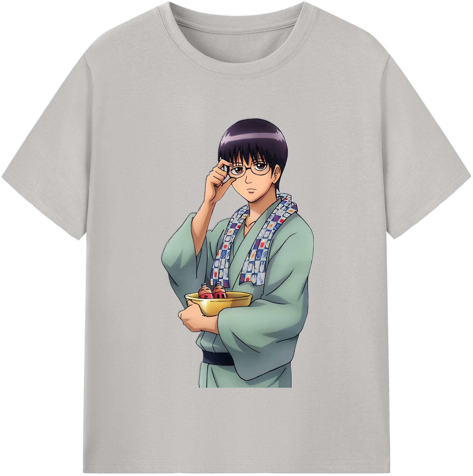 （画像用） ぎんたま 坂田銀時（さかたぎんとき） 神楽 志村新八（しむら しんぱち） GINTAMA Sakata Gintoki Kagura Shimura Shinpachi 綿100％半袖Tシャツ（フロントプリント）