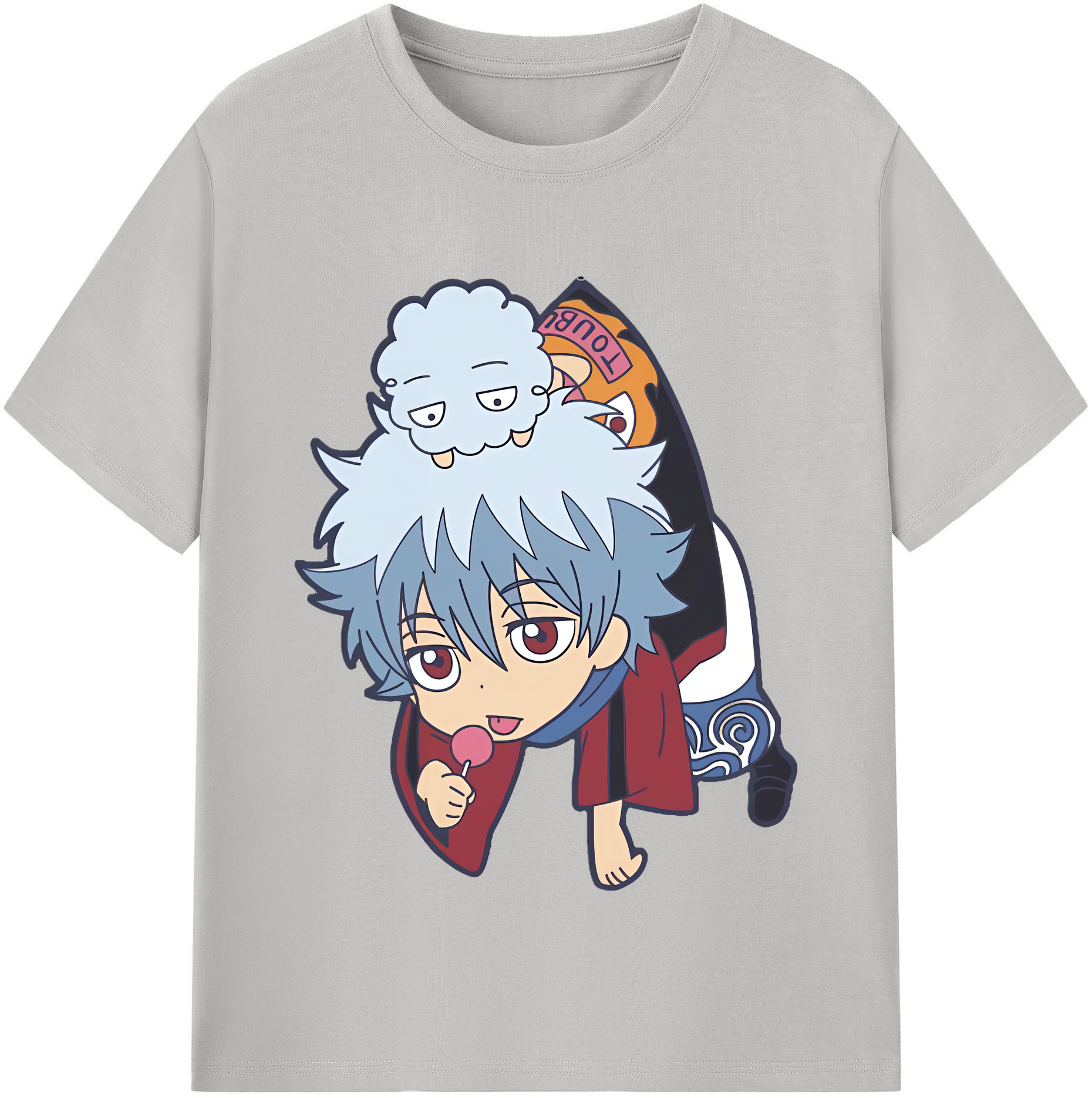 （画像用） ぎんたま 坂田銀時（さかたぎんとき） 神楽 志村新八（しむら しんぱち） GINTAMA Sakata Gintoki Kagura Shimura Shinpachi 綿100％半袖Tシャツ（フロントプリント）