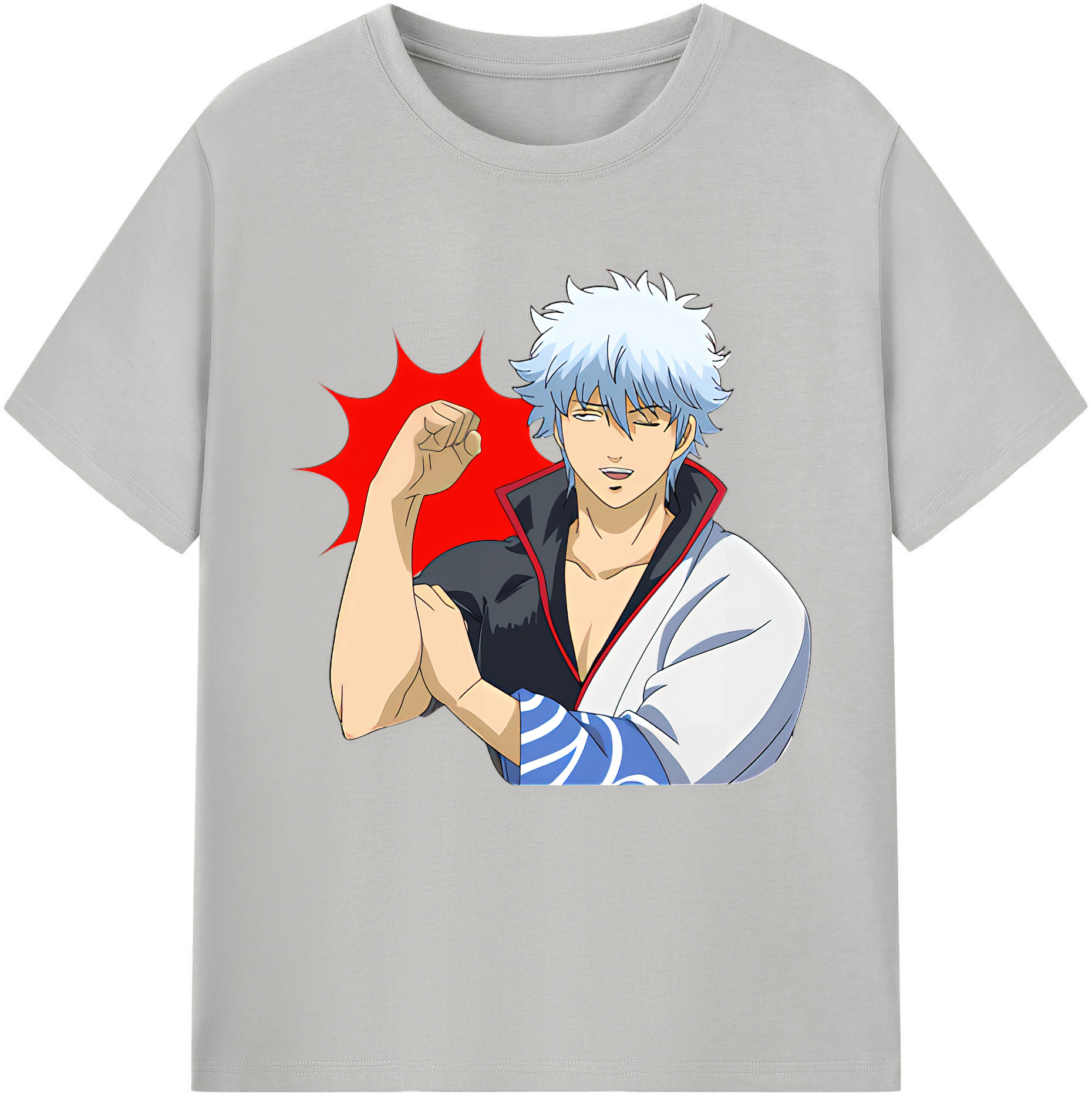（画像用） ぎんたま 坂田銀時（さかたぎんとき） 神楽 志村新八（しむら しんぱち） GINTAMA Sakata Gintoki Kagura Shimura Shinpachi 綿100％半袖Tシャツ（フロントプリント）