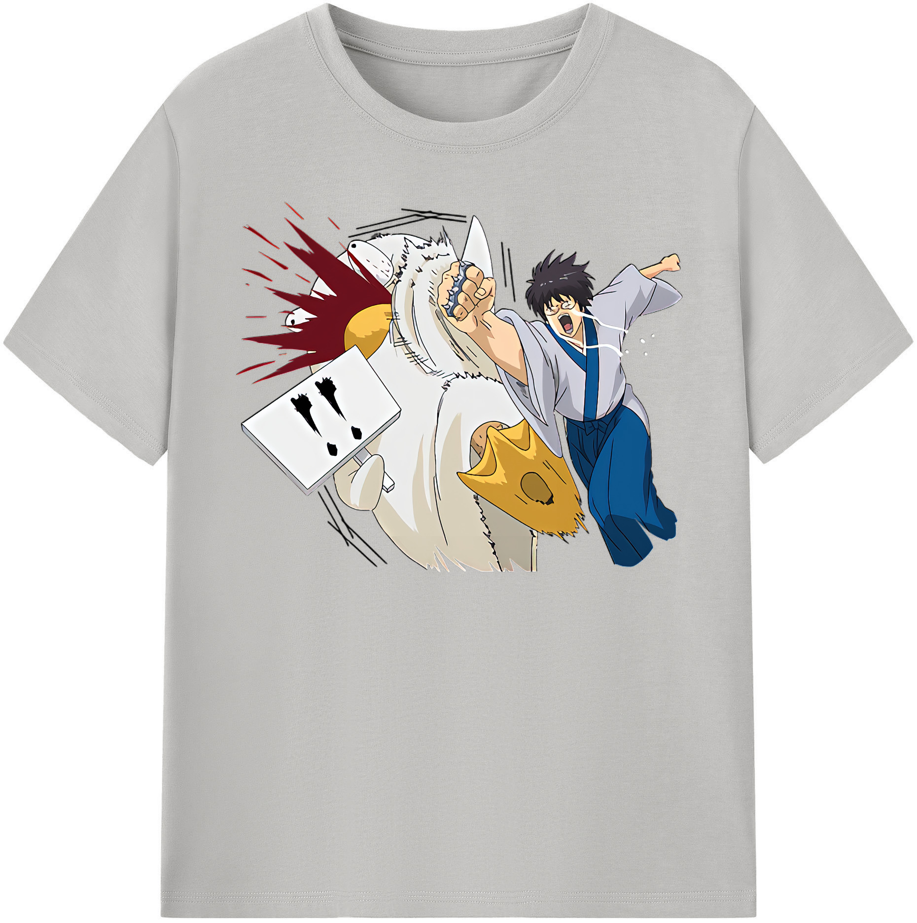 （画像用） ぎんたま 坂田銀時（さかたぎんとき） 神楽 志村新八（しむら しんぱち） GINTAMA Sakata Gintoki Kagura Shimura Shinpachi 綿100％半袖Tシャツ（フロントプリント）