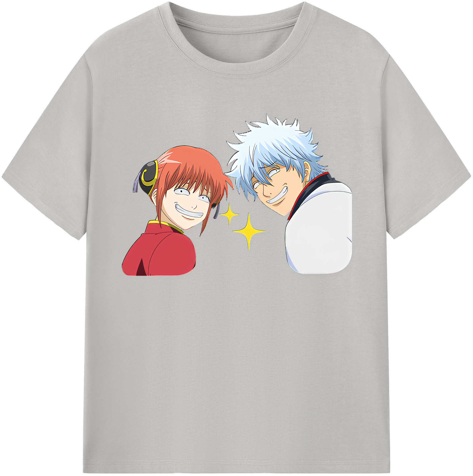 （画像用） ぎんたま 坂田銀時（さかたぎんとき） 神楽 志村新八（しむら しんぱち） GINTAMA Sakata Gintoki Kagura Shimura Shinpachi 綿100％半袖Tシャツ（フロントプリント）