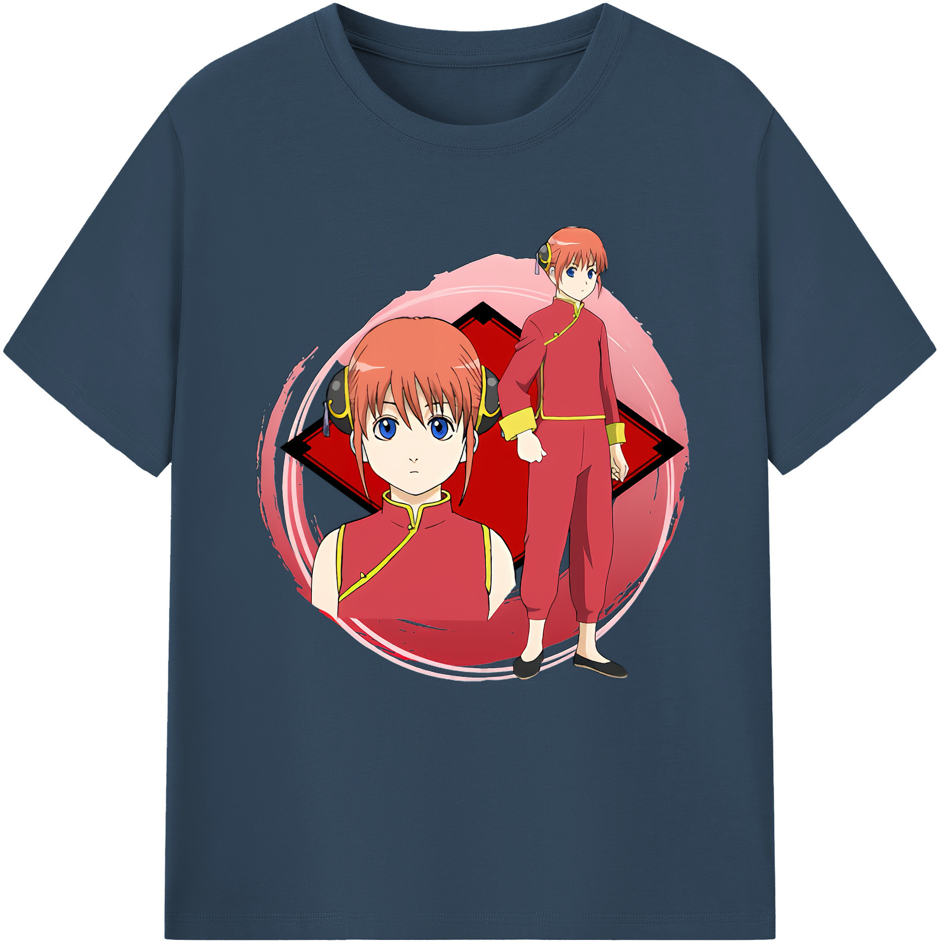 （画像用） ぎんたま 坂田銀時（さかたぎんとき） 神楽 志村新八（しむら しんぱち） GINTAMA Sakata Gintoki Kagura Shimura Shinpachi 綿100％半袖Tシャツ（フロントプリント）