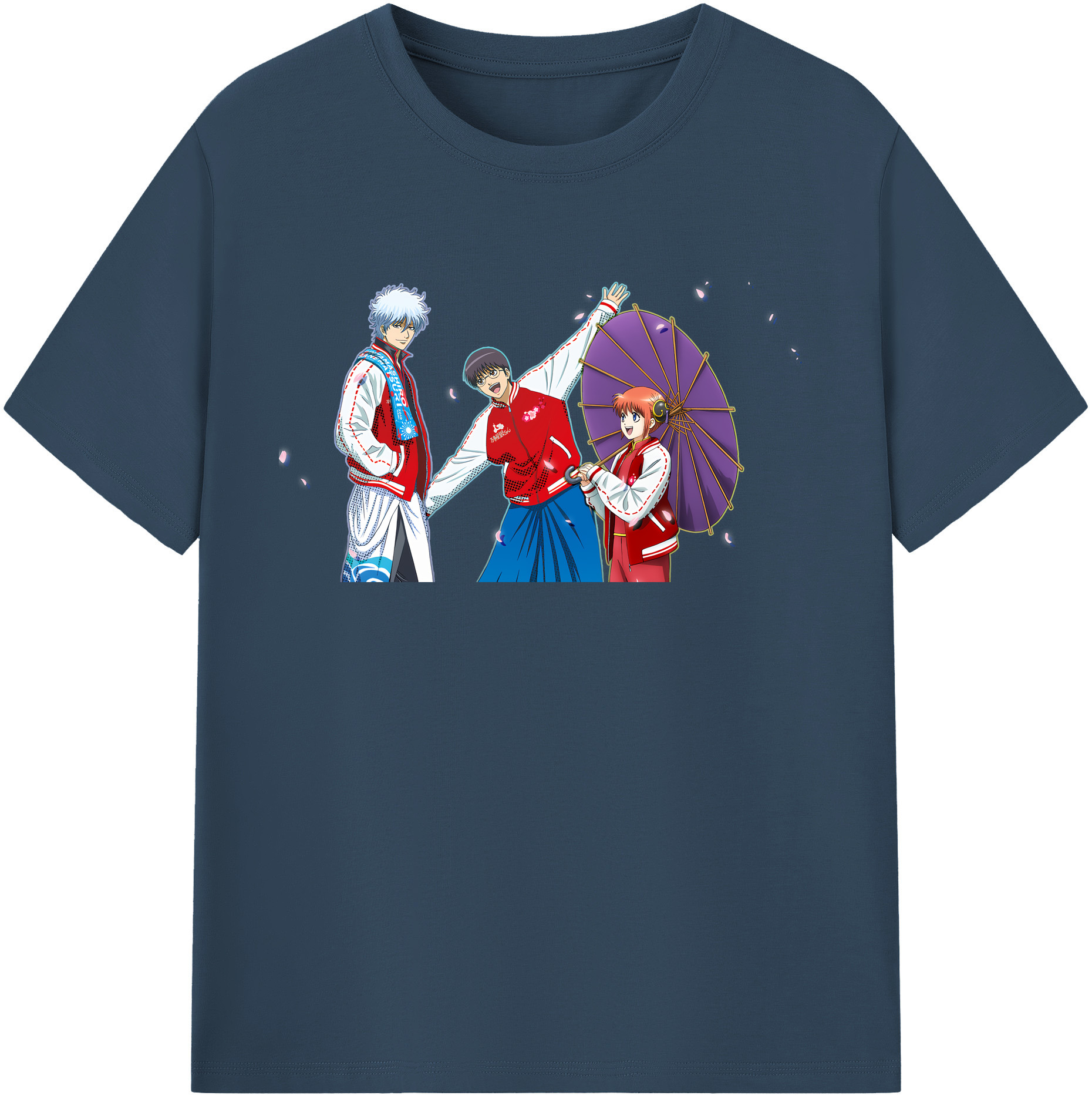 （画像用） ぎんたま 坂田銀時（さかたぎんとき） 神楽 志村新八（しむら しんぱち） GINTAMA Sakata Gintoki Kagura Shimura Shinpachi 綿100％半袖Tシャツ（フロントプリント）