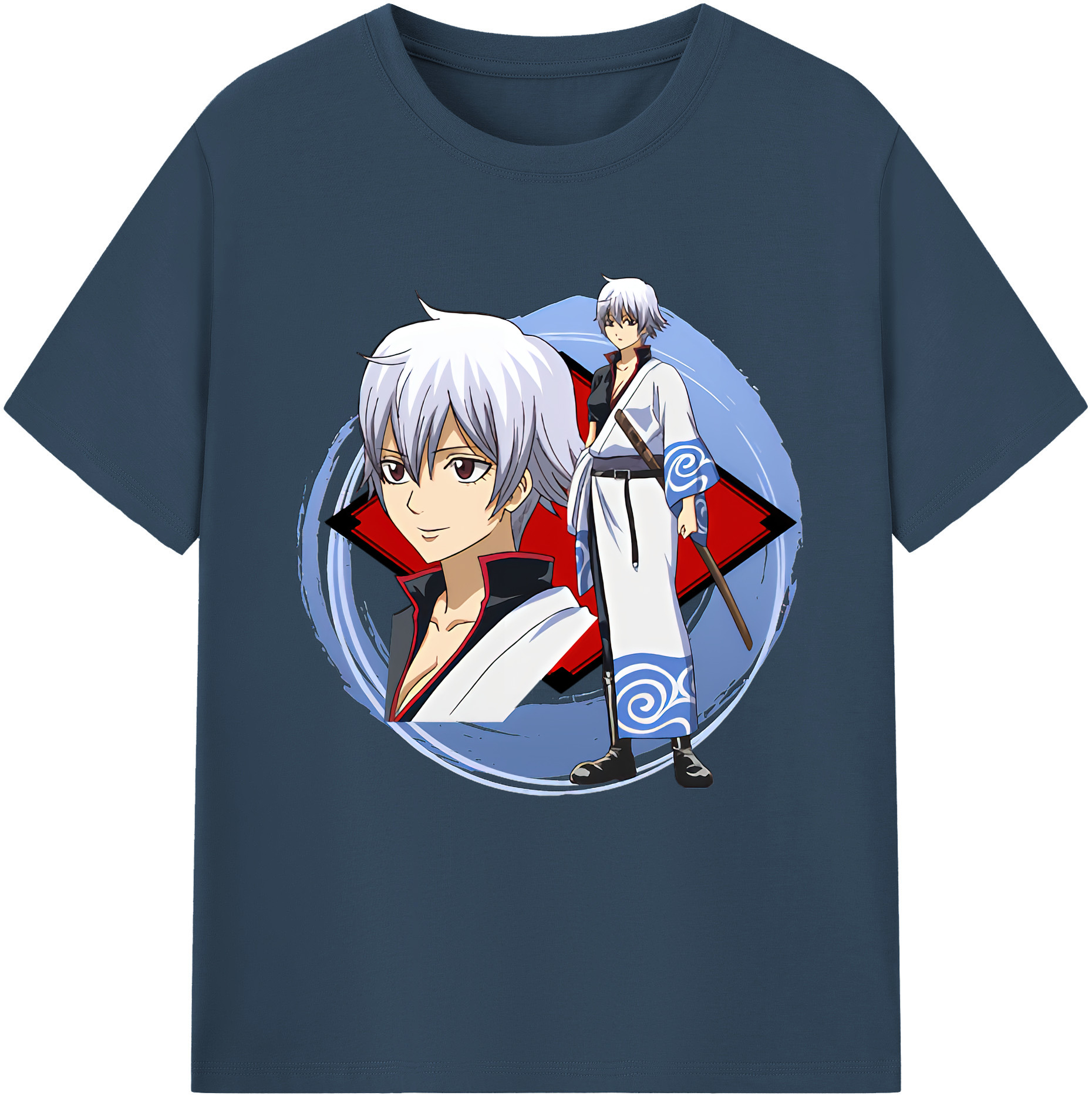 （画像用） ぎんたま 坂田銀時（さかたぎんとき） 神楽 志村新八（しむら しんぱち） GINTAMA Sakata Gintoki Kagura Shimura Shinpachi 綿100％半袖Tシャツ（フロントプリント）