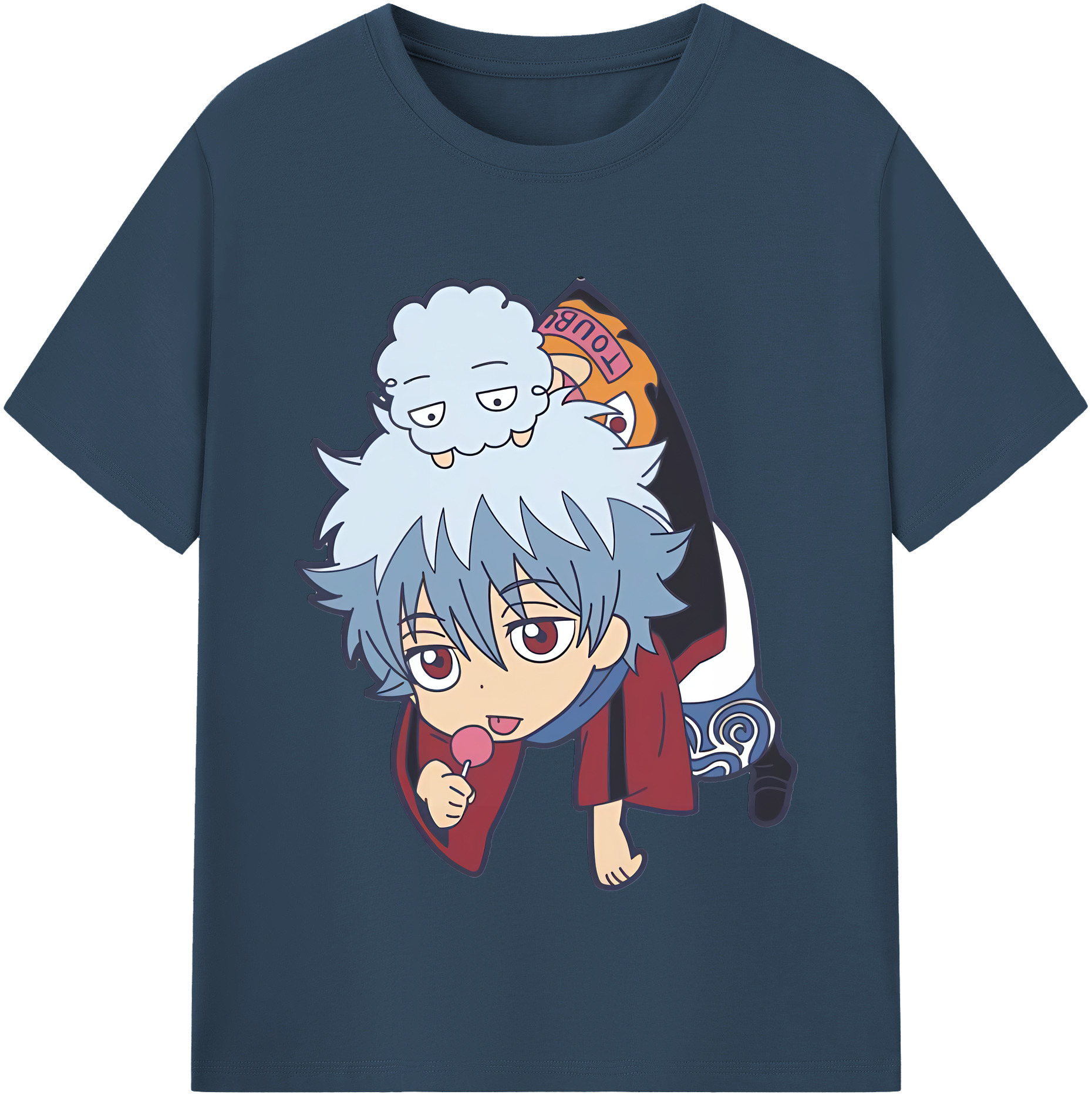 （画像用） ぎんたま 坂田銀時（さかたぎんとき） 神楽 志村新八（しむら しんぱち） GINTAMA Sakata Gintoki Kagura Shimura Shinpachi 綿100％半袖Tシャツ（フロントプリント）