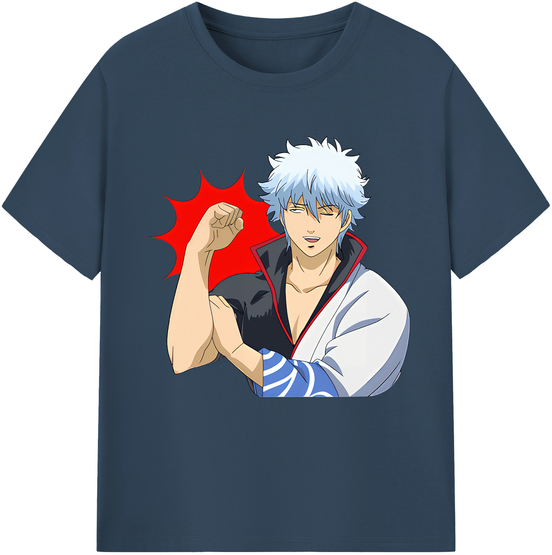 （画像用） ぎんたま 坂田銀時（さかたぎんとき） 神楽 志村新八（しむら しんぱち） GINTAMA Sakata Gintoki Kagura Shimura Shinpachi 綿100％半袖Tシャツ（フロントプリント）