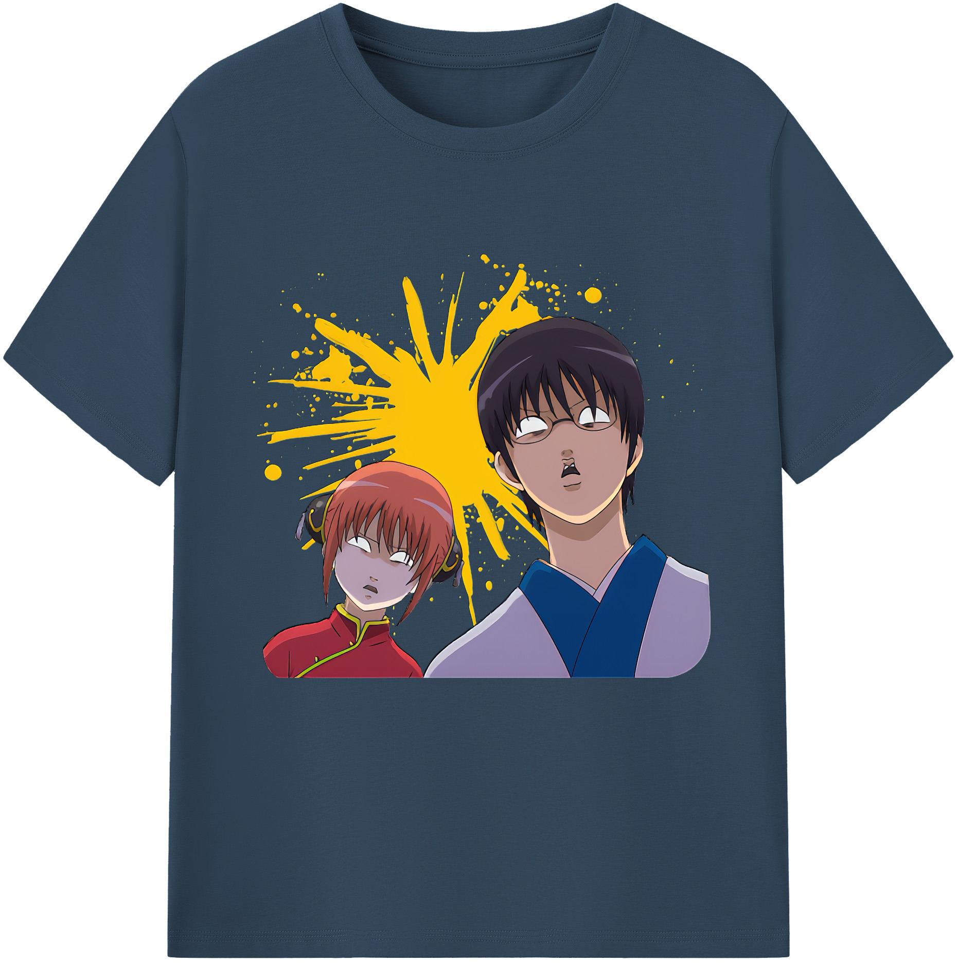 （画像用） ぎんたま 坂田銀時（さかたぎんとき） 神楽 志村新八（しむら しんぱち） GINTAMA Sakata Gintoki Kagura Shimura Shinpachi 綿100％半袖Tシャツ（フロントプリント）