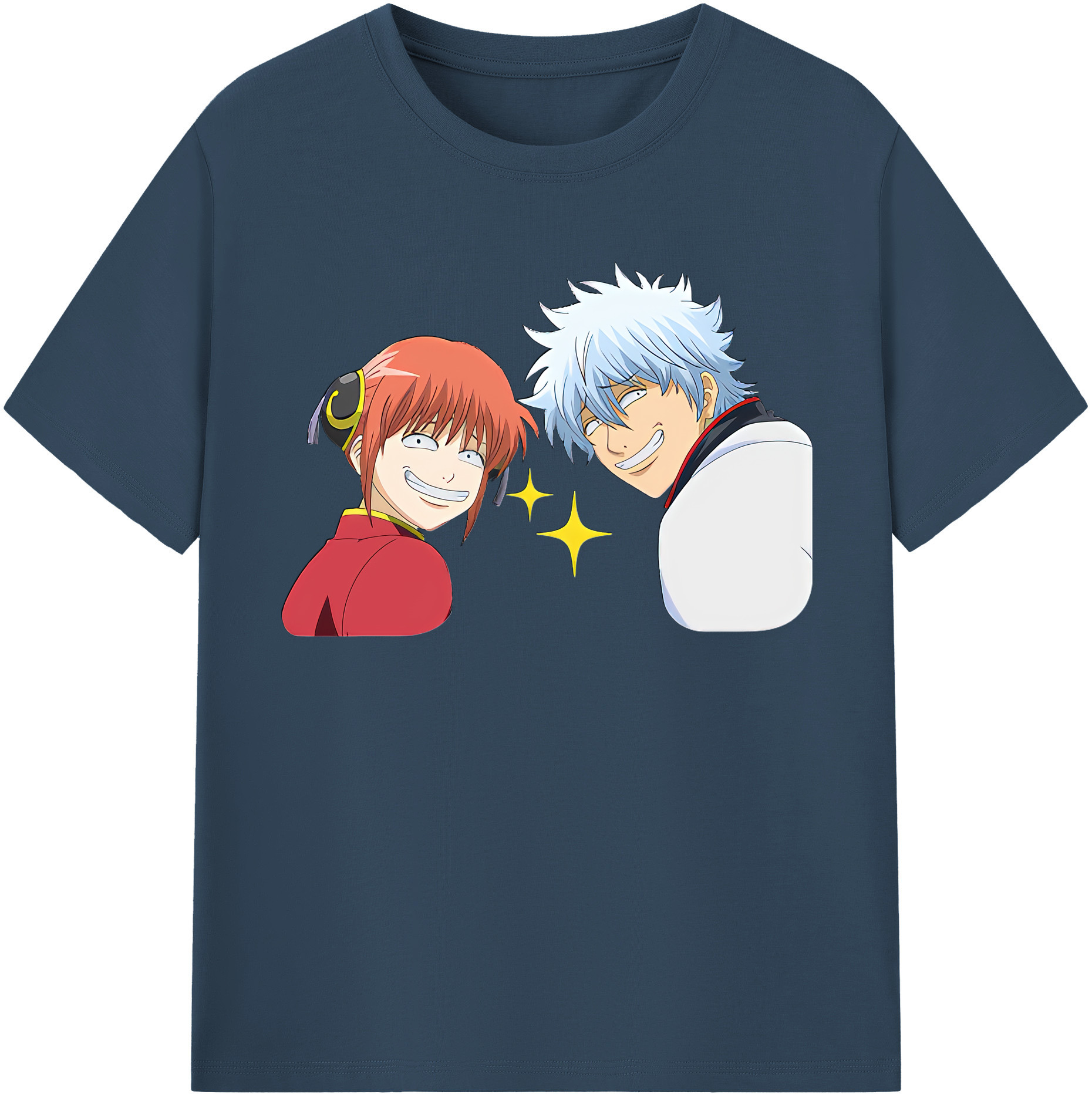 （画像用） ぎんたま 坂田銀時（さかたぎんとき） 神楽 志村新八（しむら しんぱち） GINTAMA Sakata Gintoki Kagura Shimura Shinpachi 綿100％半袖Tシャツ（フロントプリント）