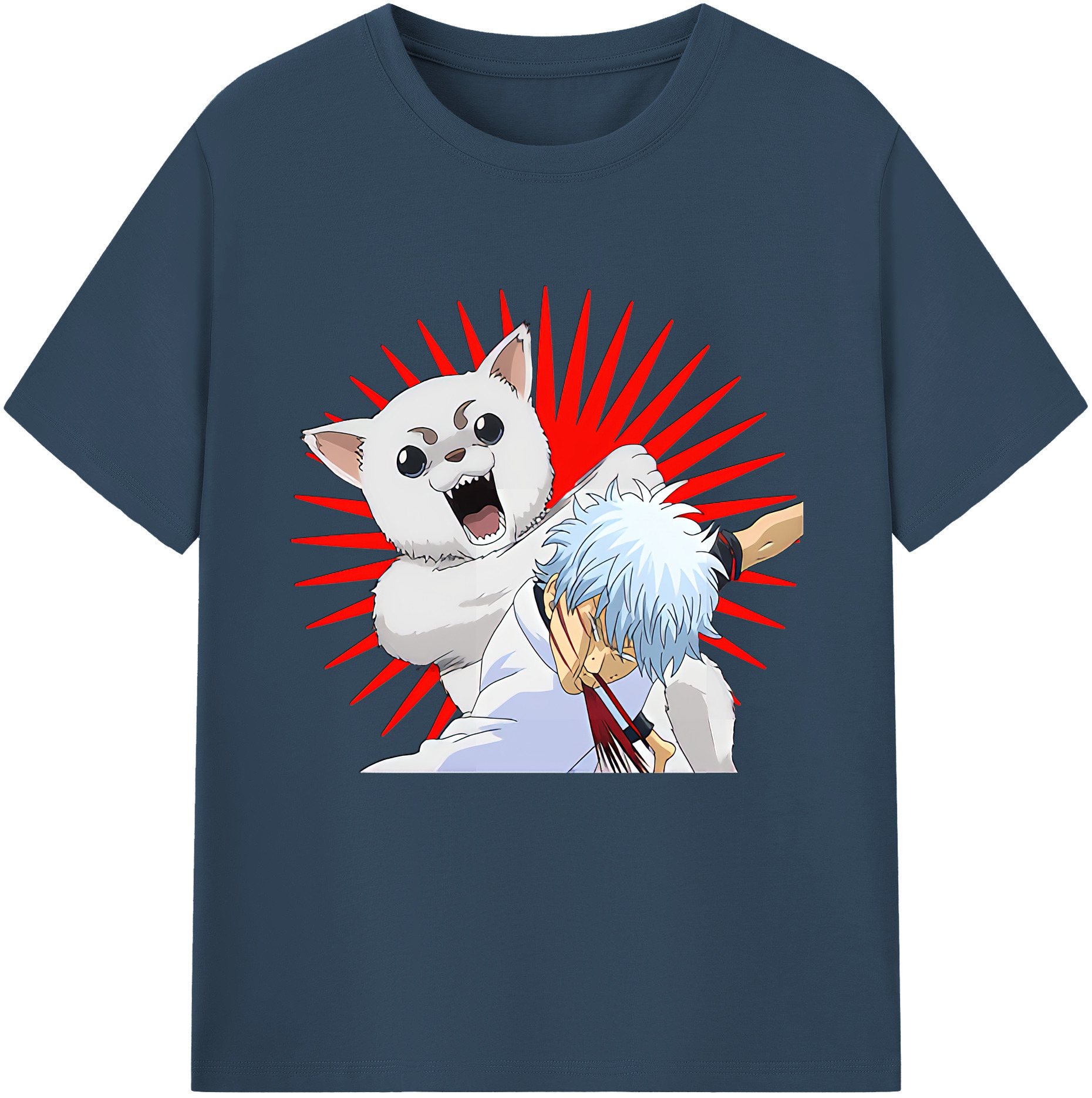 （画像用） ぎんたま 坂田銀時（さかたぎんとき） 神楽 志村新八（しむら しんぱち） GINTAMA Sakata Gintoki Kagura Shimura Shinpachi 綿100％半袖Tシャツ（フロントプリント）