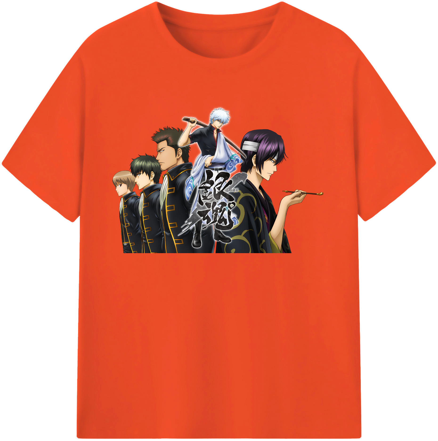 （画像用） ぎんたま 坂田銀時（さかたぎんとき） 神楽 志村新八（しむら しんぱち） GINTAMA Sakata Gintoki Kagura Shimura Shinpachi 綿100％半袖Tシャツ（フロントプリント）