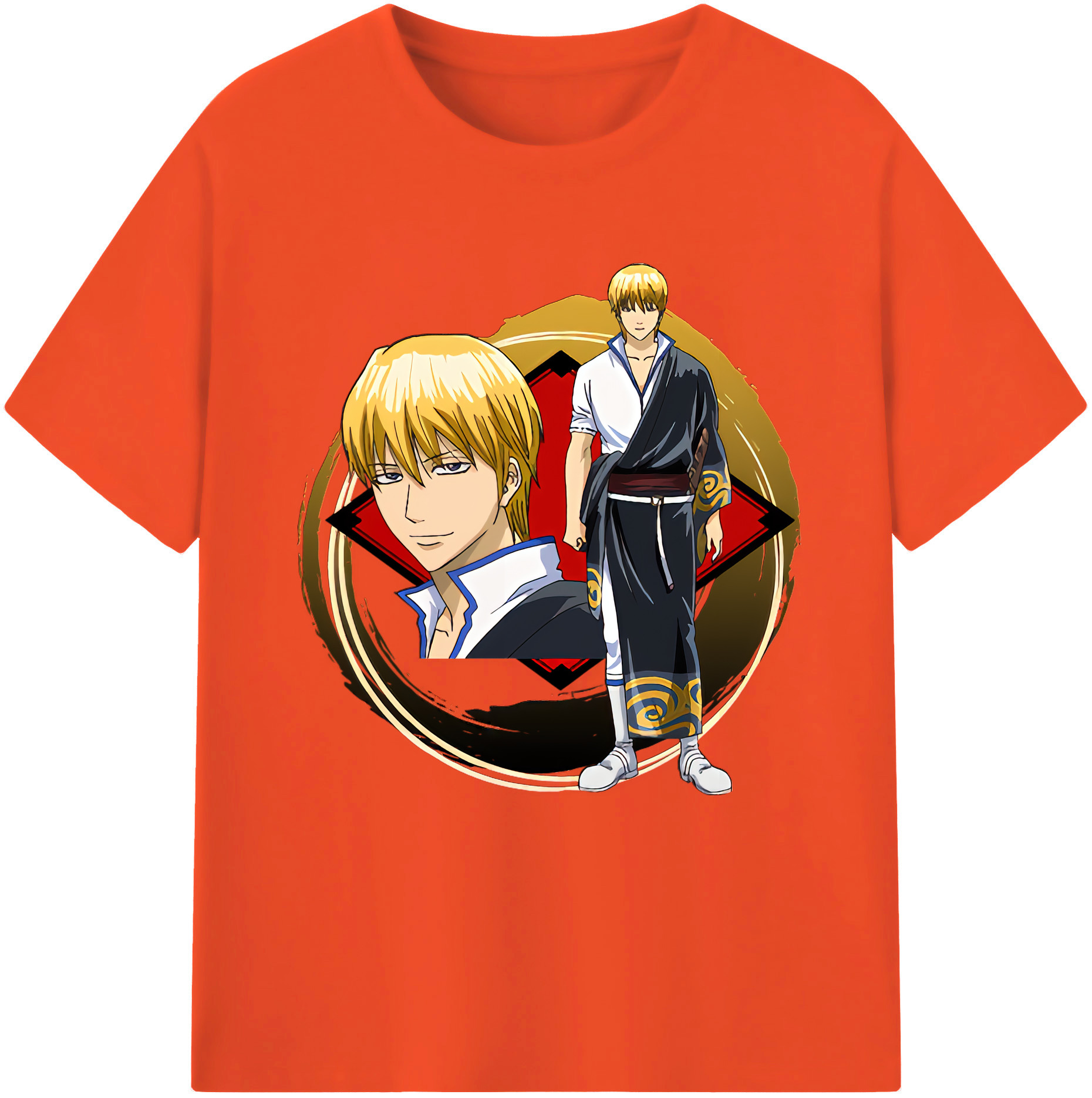 （画像用） ぎんたま 坂田銀時（さかたぎんとき） 神楽 志村新八（しむら しんぱち） GINTAMA Sakata Gintoki Kagura Shimura Shinpachi 綿100％半袖Tシャツ（フロントプリント）