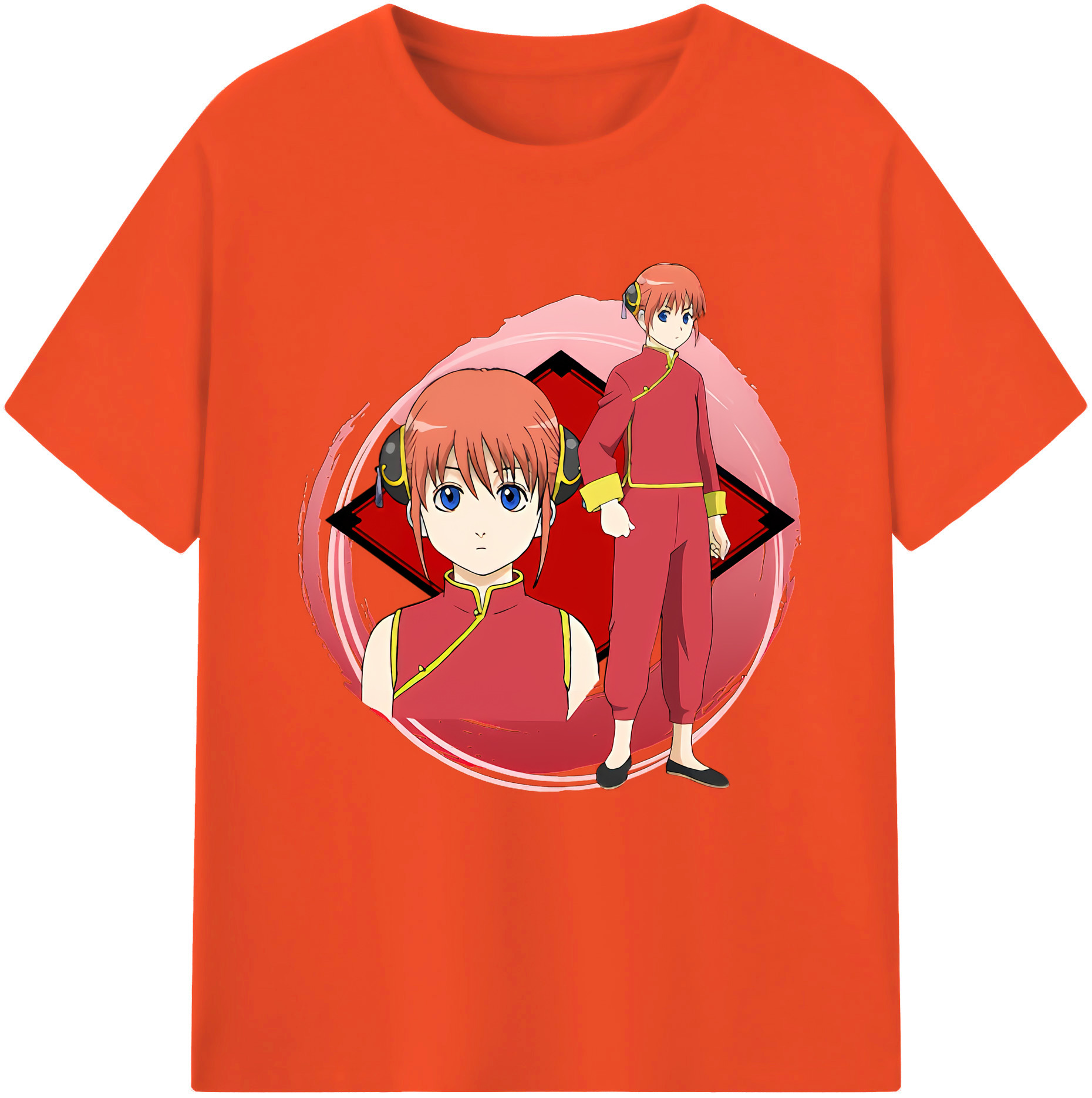 （画像用） ぎんたま 坂田銀時（さかたぎんとき） 神楽 志村新八（しむら しんぱち） GINTAMA Sakata Gintoki Kagura Shimura Shinpachi 綿100％半袖Tシャツ（フロントプリント）