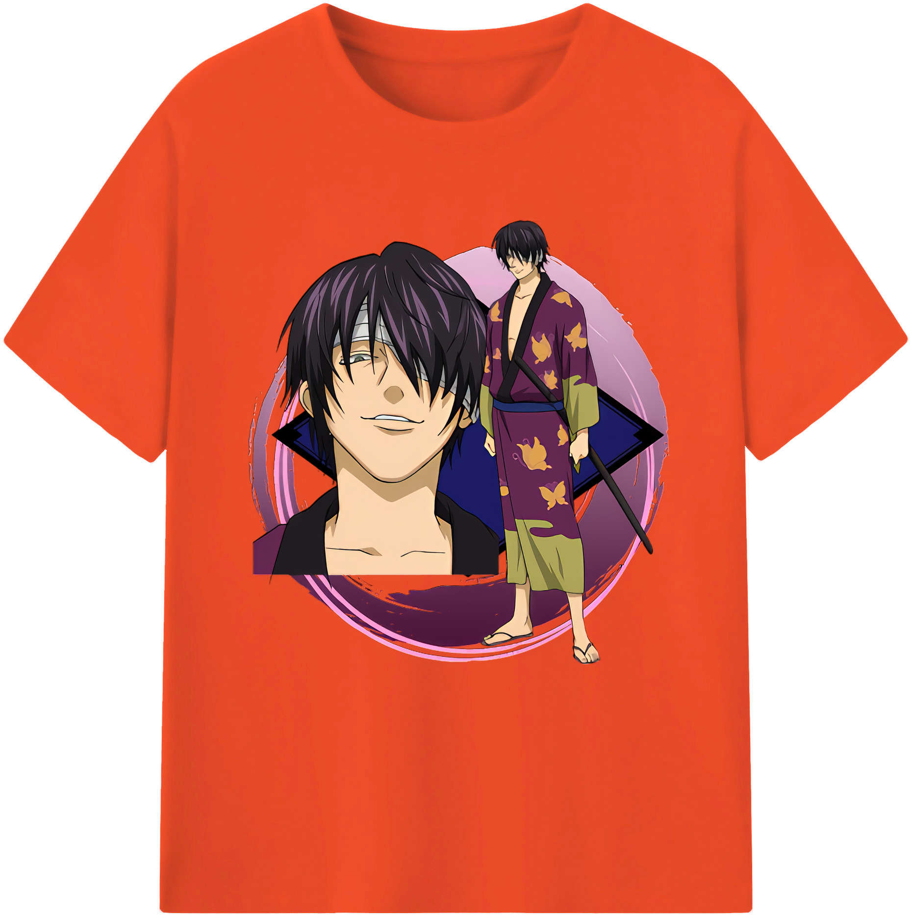 （画像用） ぎんたま 坂田銀時（さかたぎんとき） 神楽 志村新八（しむら しんぱち） GINTAMA Sakata Gintoki Kagura Shimura Shinpachi 綿100％半袖Tシャツ（フロントプリント）