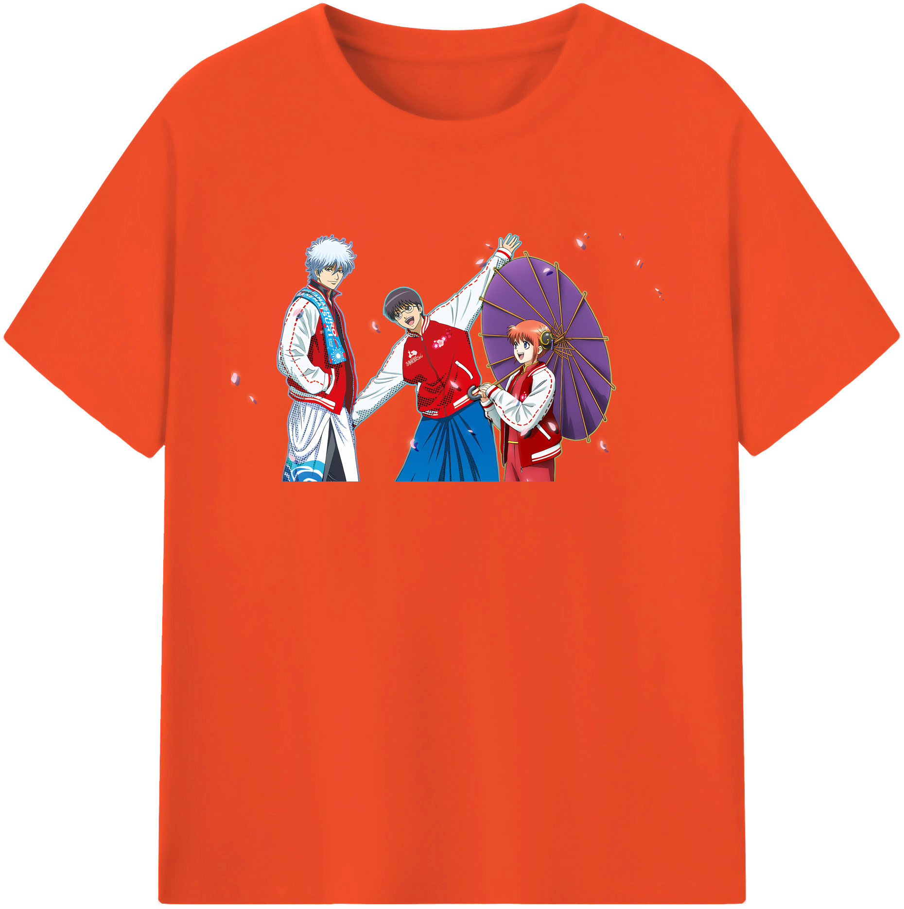 （画像用） ぎんたま 坂田銀時（さかたぎんとき） 神楽 志村新八（しむら しんぱち） GINTAMA Sakata Gintoki Kagura Shimura Shinpachi 綿100％半袖Tシャツ（フロントプリント）