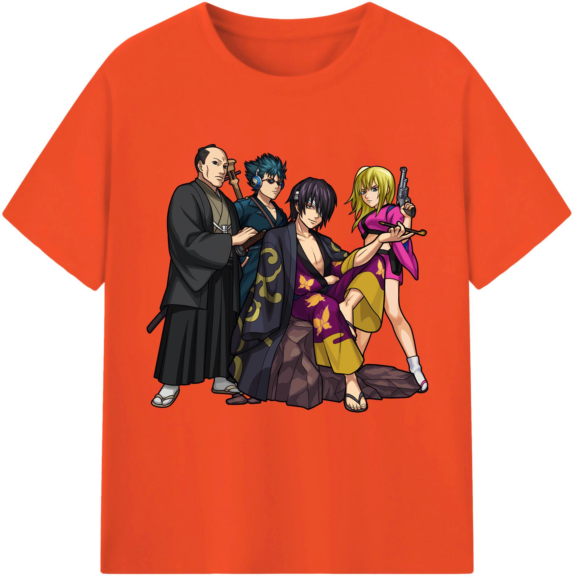 （画像用） ぎんたま 坂田銀時（さかたぎんとき） 神楽 志村新八（しむら しんぱち） GINTAMA Sakata Gintoki Kagura Shimura Shinpachi 綿100％半袖Tシャツ（フロントプリント）
