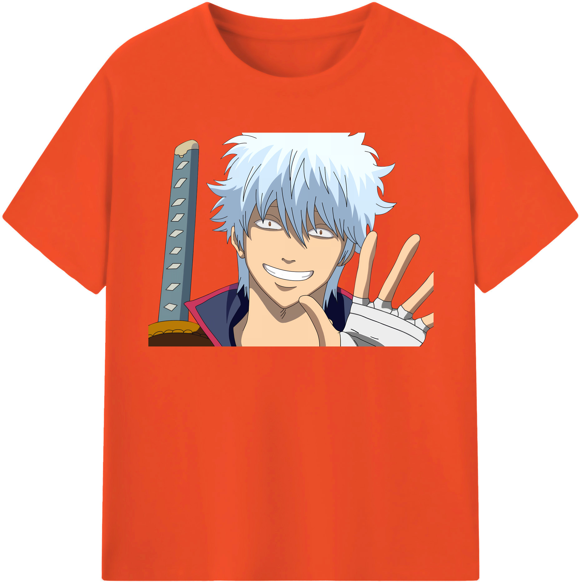 （画像用） ぎんたま 坂田銀時（さかたぎんとき） 神楽 志村新八（しむら しんぱち） GINTAMA Sakata Gintoki Kagura Shimura Shinpachi 綿100％半袖Tシャツ（フロントプリント）