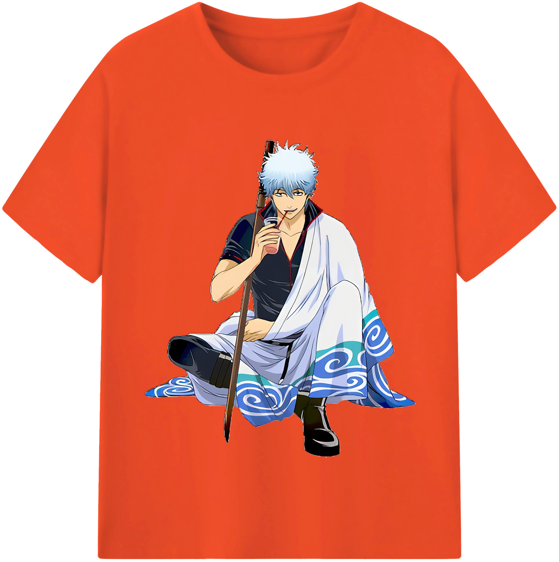 （画像用） ぎんたま 坂田銀時（さかたぎんとき） 神楽 志村新八（しむら しんぱち） GINTAMA Sakata Gintoki Kagura Shimura Shinpachi 綿100％半袖Tシャツ（フロントプリント）