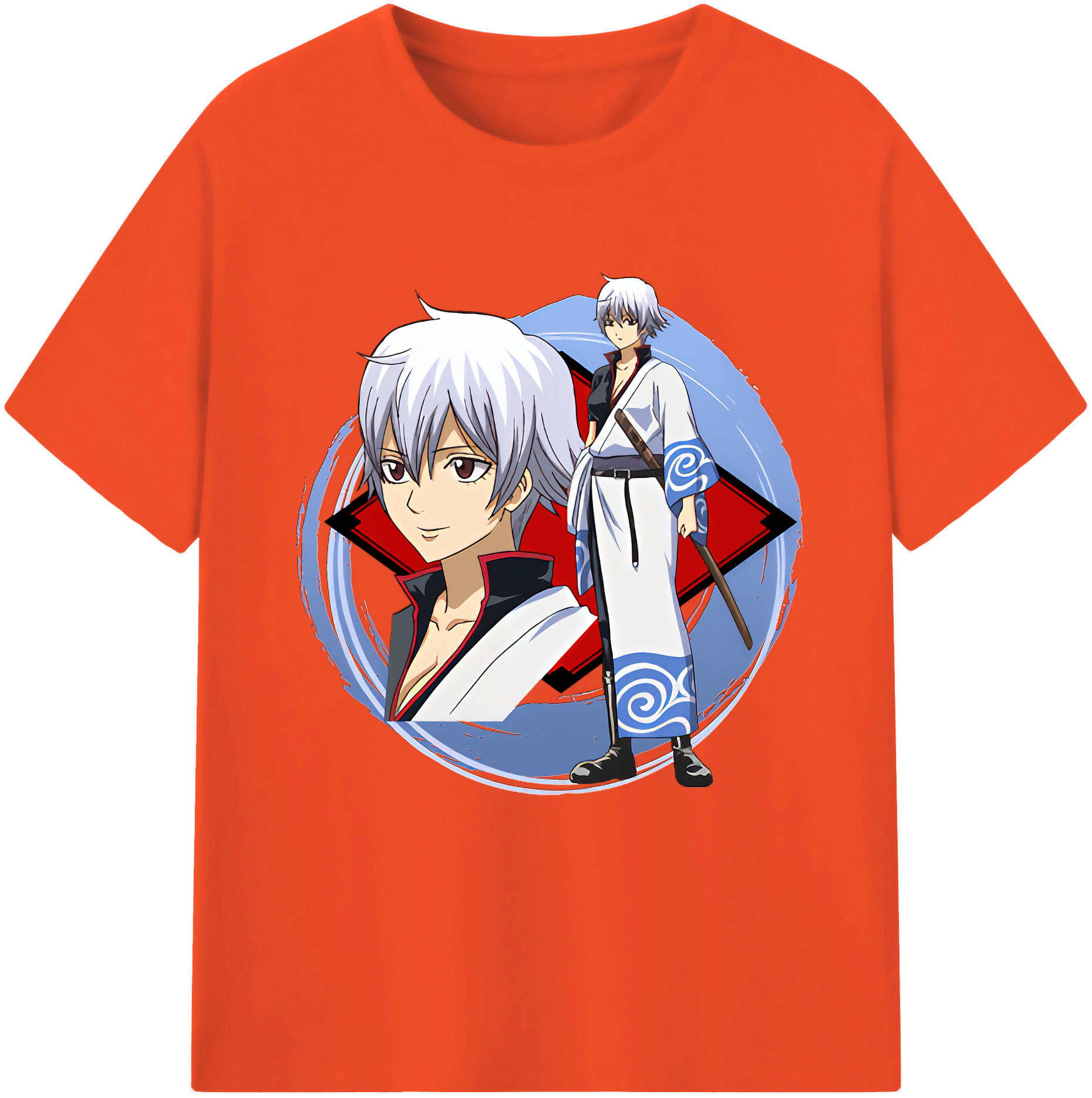 （画像用） ぎんたま 坂田銀時（さかたぎんとき） 神楽 志村新八（しむら しんぱち） GINTAMA Sakata Gintoki Kagura Shimura Shinpachi 綿100％半袖Tシャツ（フロントプリント）