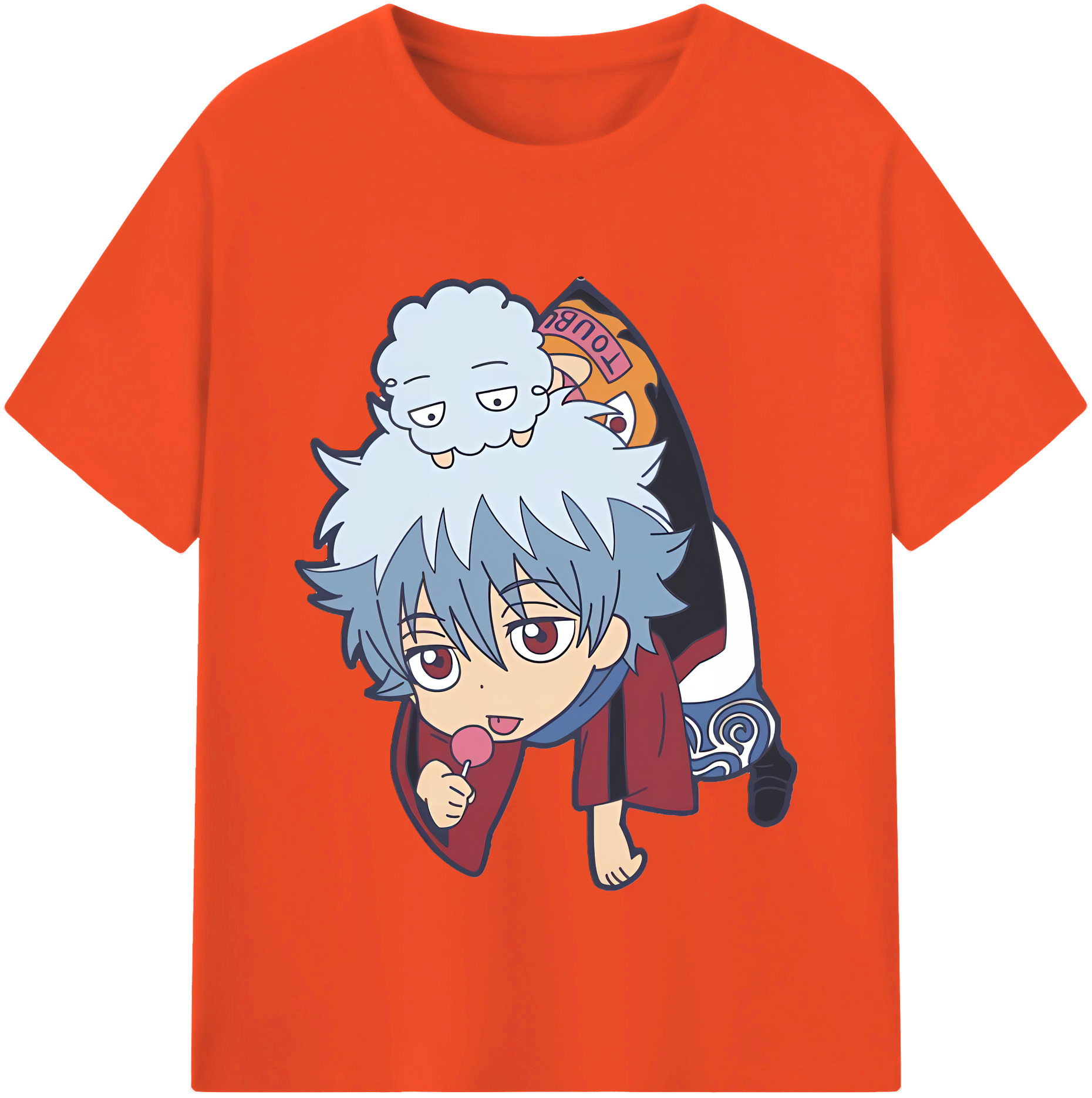 （画像用） ぎんたま 坂田銀時（さかたぎんとき） 神楽 志村新八（しむら しんぱち） GINTAMA Sakata Gintoki Kagura Shimura Shinpachi 綿100％半袖Tシャツ（フロントプリント）