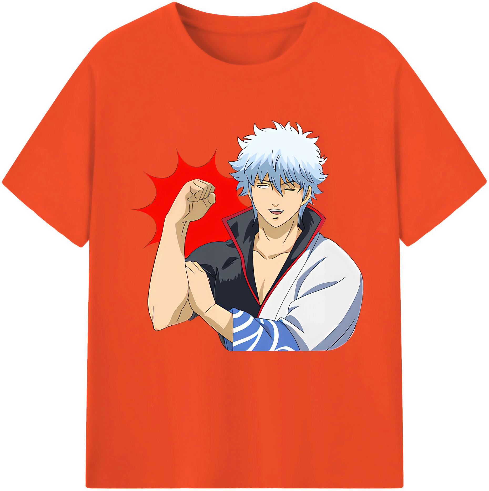 （画像用） ぎんたま 坂田銀時（さかたぎんとき） 神楽 志村新八（しむら しんぱち） GINTAMA Sakata Gintoki Kagura Shimura Shinpachi 綿100％半袖Tシャツ（フロントプリント）