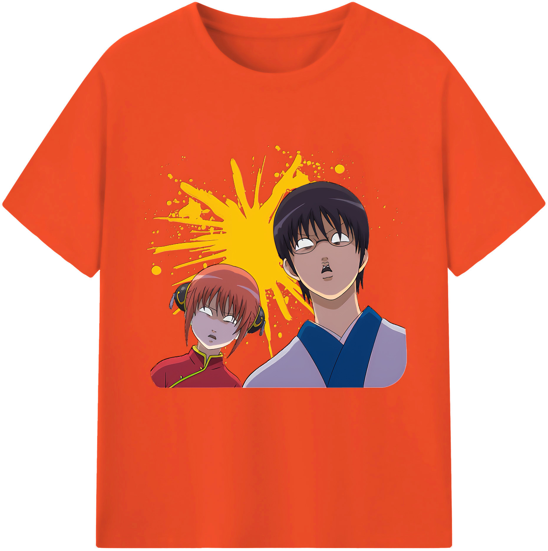 （画像用） ぎんたま 坂田銀時（さかたぎんとき） 神楽 志村新八（しむら しんぱち） GINTAMA Sakata Gintoki Kagura Shimura Shinpachi 綿100％半袖Tシャツ（フロントプリント）