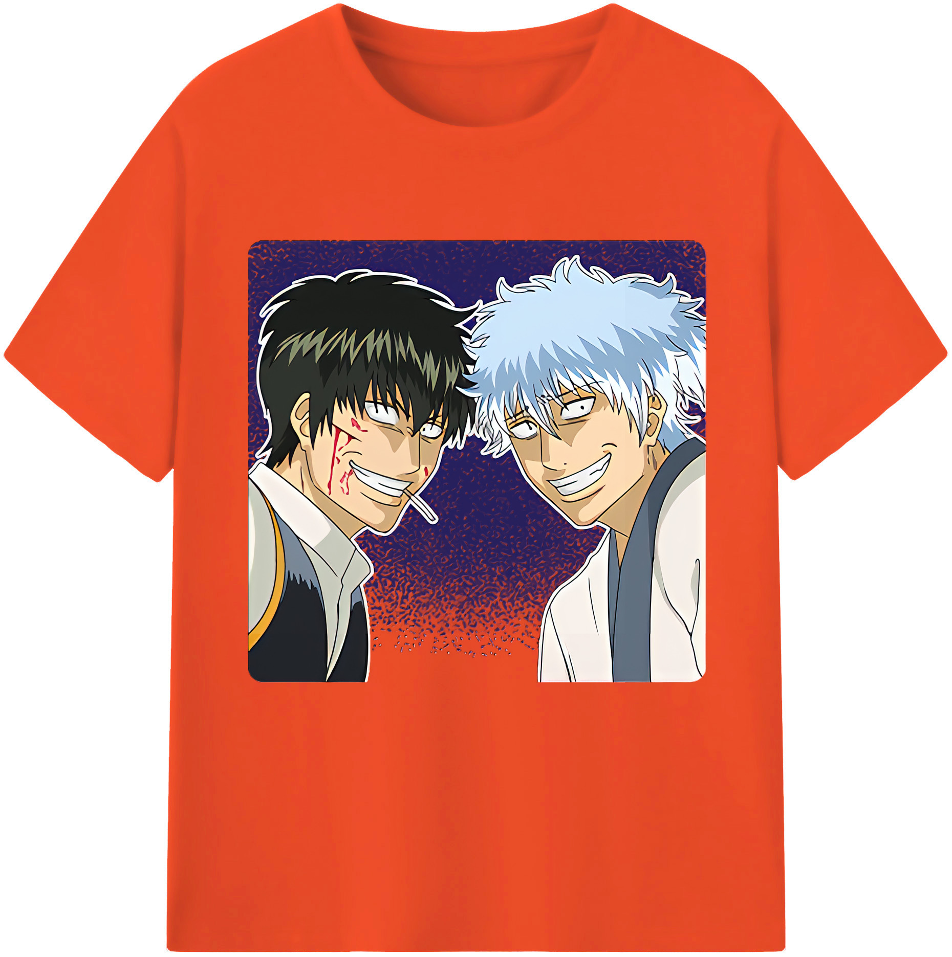 （画像用） ぎんたま 坂田銀時（さかたぎんとき） 神楽 志村新八（しむら しんぱち） GINTAMA Sakata Gintoki Kagura Shimura Shinpachi 綿100％半袖Tシャツ（フロントプリント）