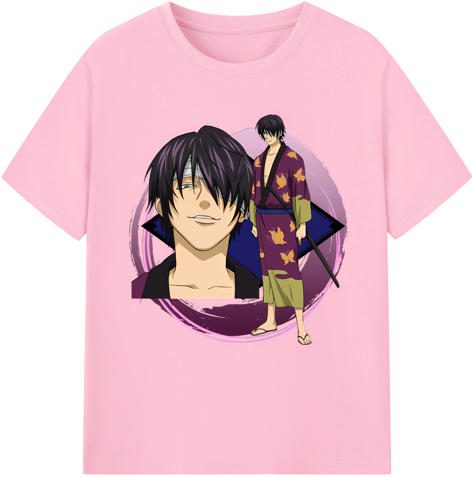 （画像用） ぎんたま 坂田銀時（さかたぎんとき） 神楽 志村新八（しむら しんぱち） GINTAMA Sakata Gintoki Kagura Shimura Shinpachi 綿100％半袖Tシャツ（フロントプリント）