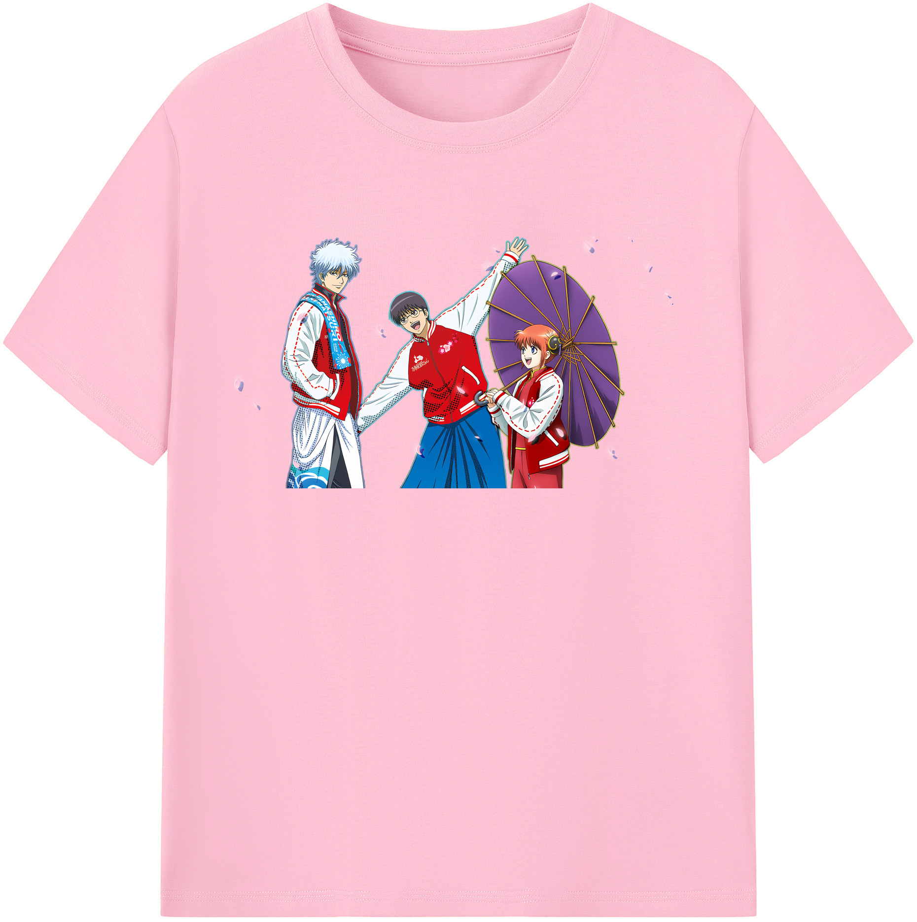 （画像用） ぎんたま 坂田銀時（さかたぎんとき） 神楽 志村新八（しむら しんぱち） GINTAMA Sakata Gintoki Kagura Shimura Shinpachi 綿100％半袖Tシャツ（フロントプリント）
