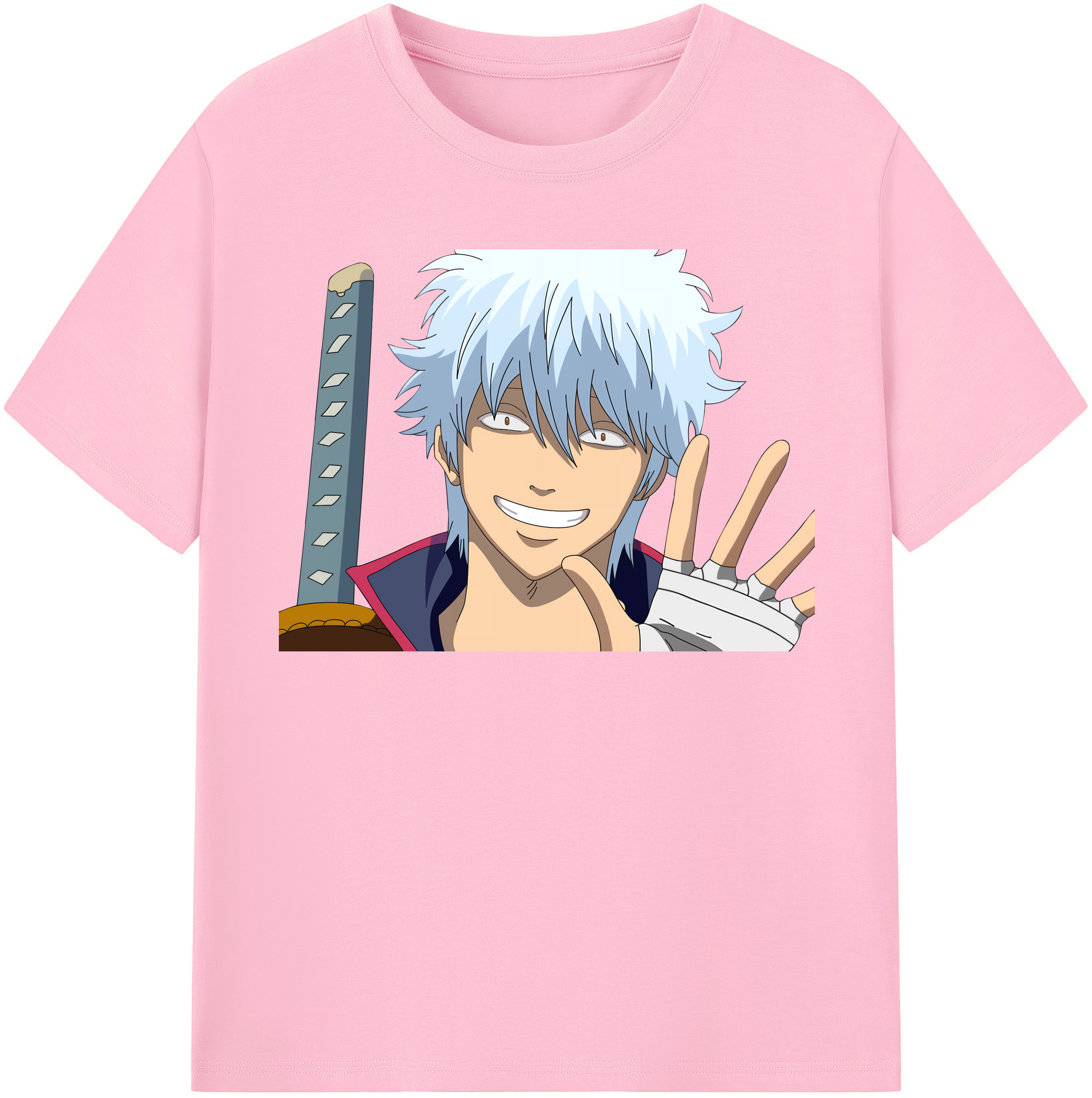 （画像用） ぎんたま 坂田銀時（さかたぎんとき） 神楽 志村新八（しむら しんぱち） GINTAMA Sakata Gintoki Kagura Shimura Shinpachi 綿100％半袖Tシャツ（フロントプリント）